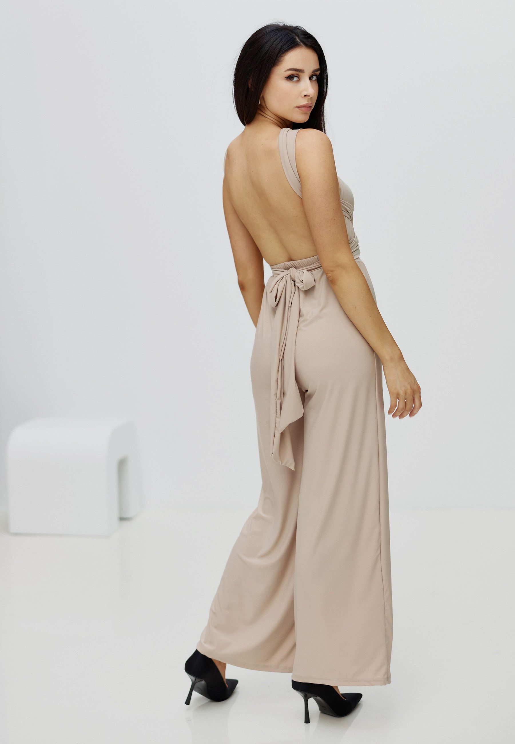 Worldclassca Jumpsuit Worldclassca Jumpsuit Backless Overall Gürtel Ärmellos UNI LEO Print Casual - Clubwear - Eleganter Jumpsuit