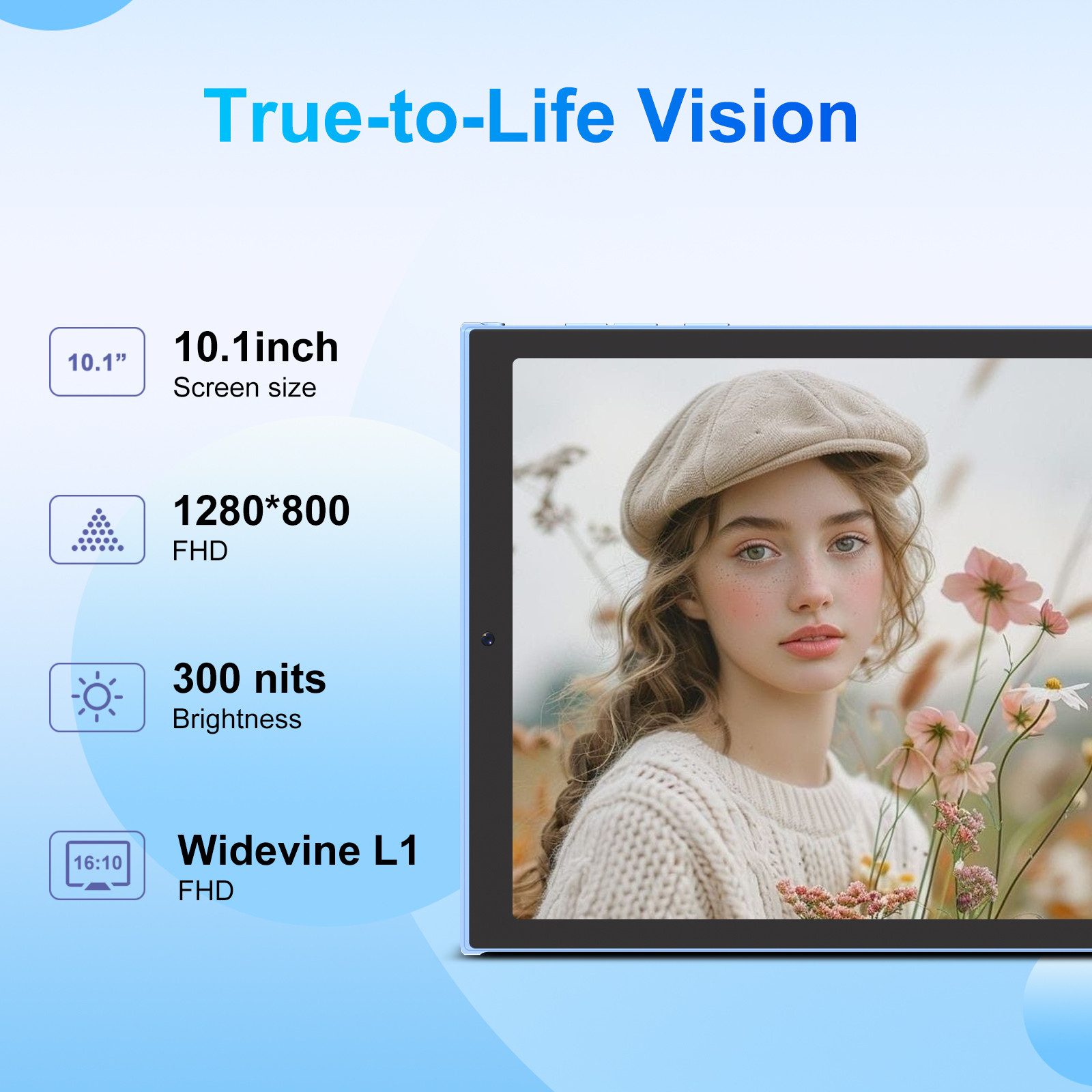 GOODTEL Meberry 2026 Tablet Android 15, WiFi, 30 GB RAM Tablet (10,1", 128 GB, Android 15, 8000 mAh, Widevine L1, mit Zubehör Tastatur, Maus)
