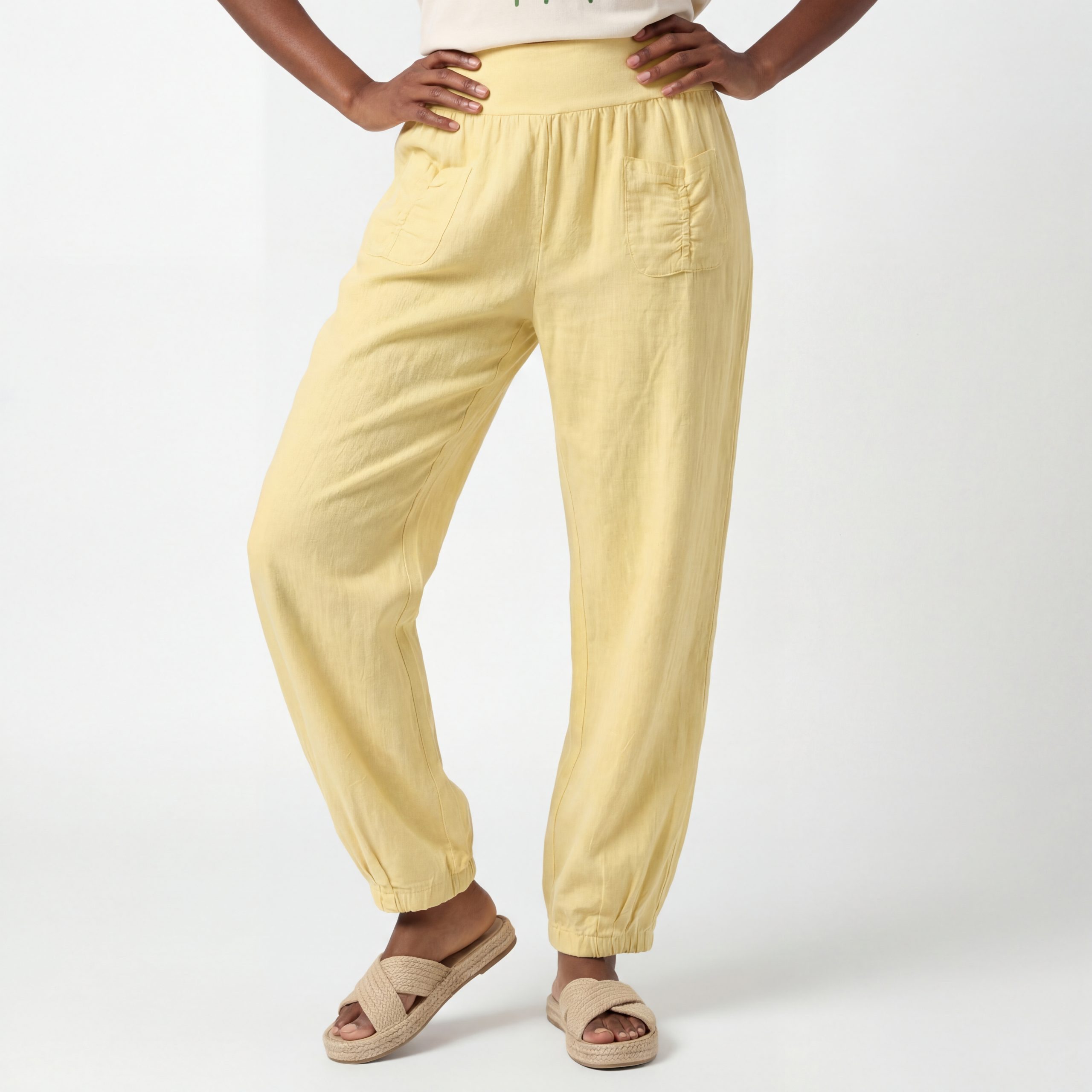 OriginalYou Leinenhose Sommerliche Leinen Pumphose luftig leichte Schlupfhose luftig & leichtes Leinengewebe, elastischer Bund, in Unifarbe