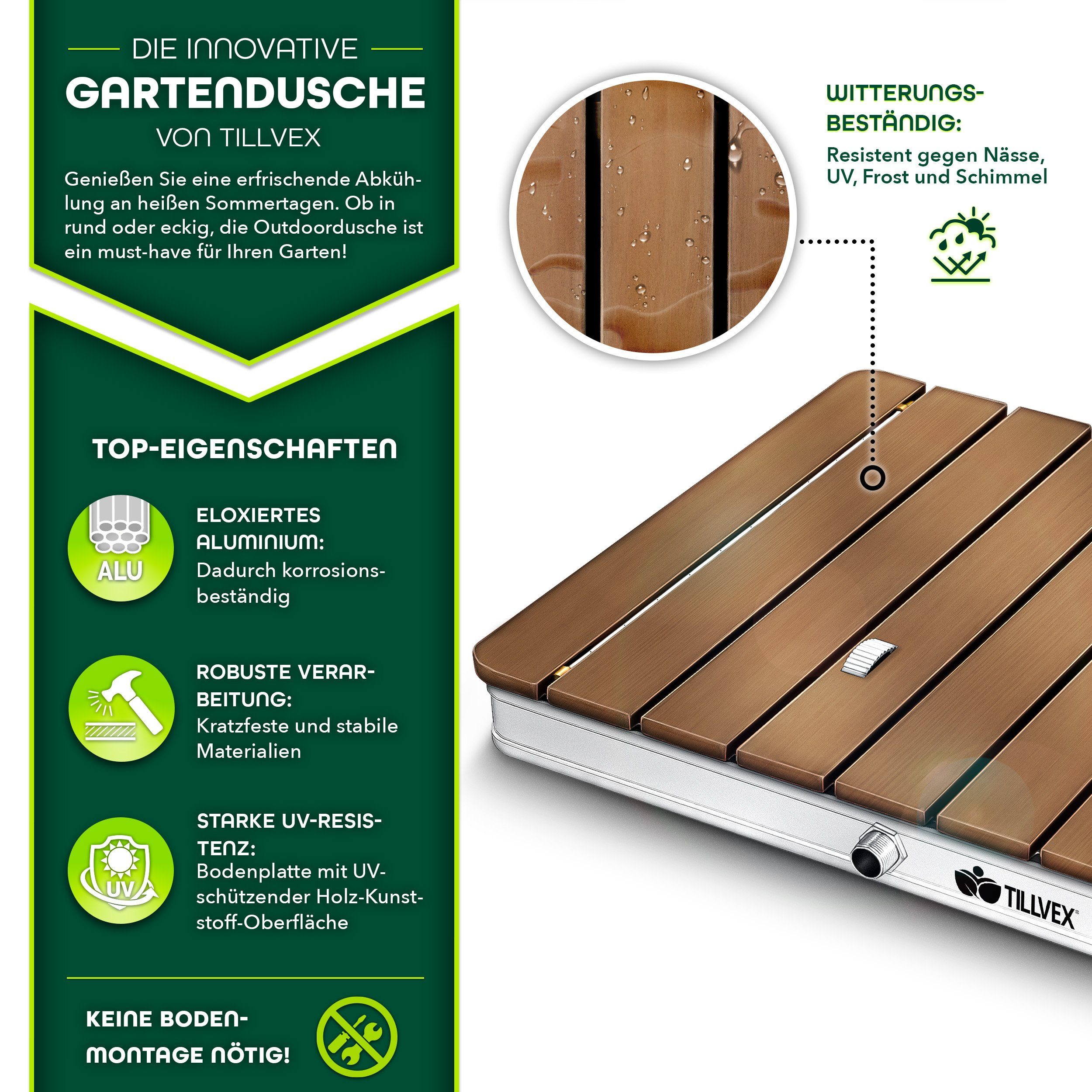 tillvex Gartendusche Outdoor bis 4 m günstig online kaufen