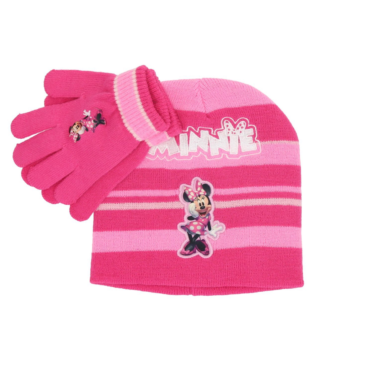 Disney Minnie Mouse Baskenmütze Minnie Maus Mütze & Handschuh-Set – Niedlicher Schutz für kalte Tage