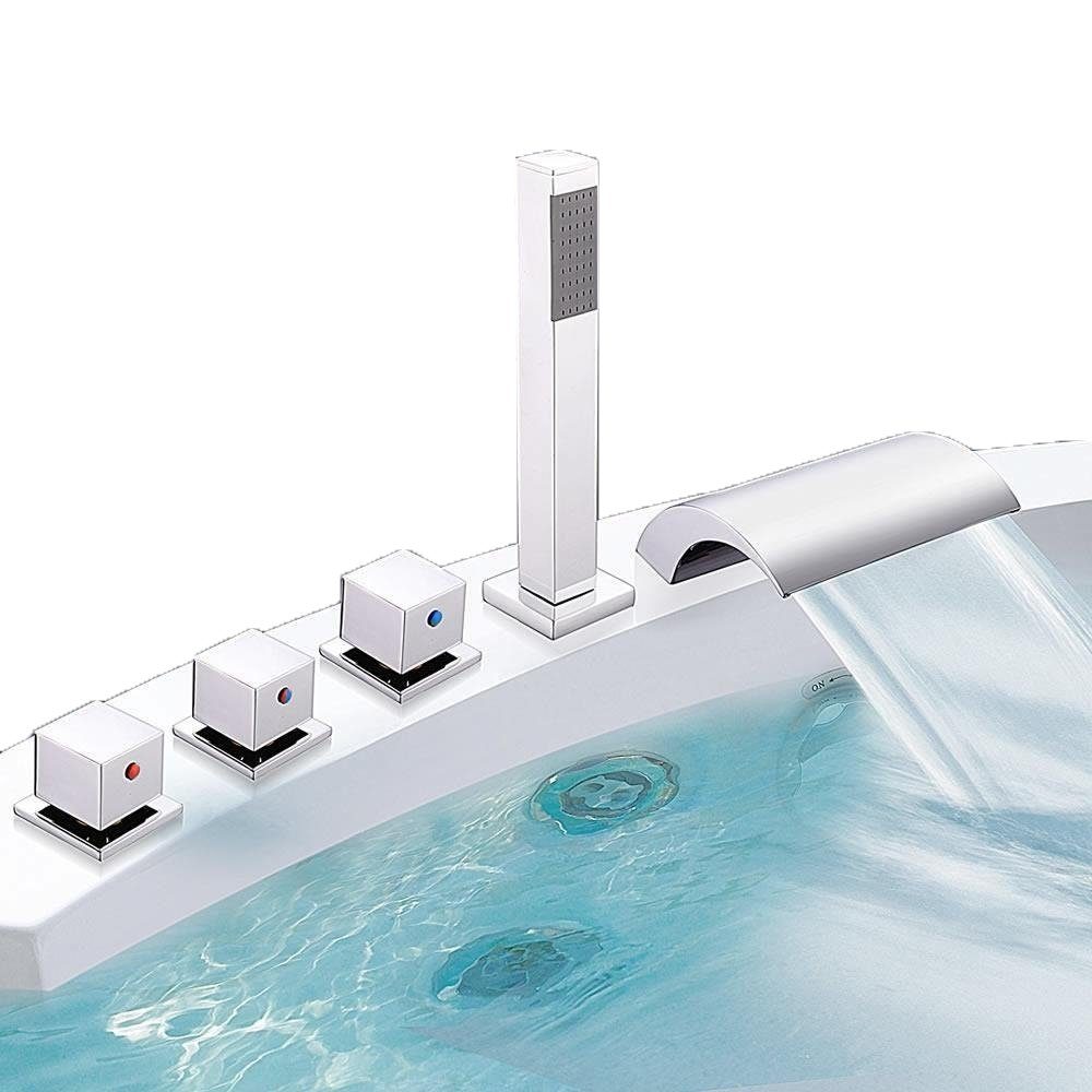 Melko Wannenarmatur Wannenarmatur Handbrause Badewannenarmatur 5 Loch Wanne günstig online kaufen