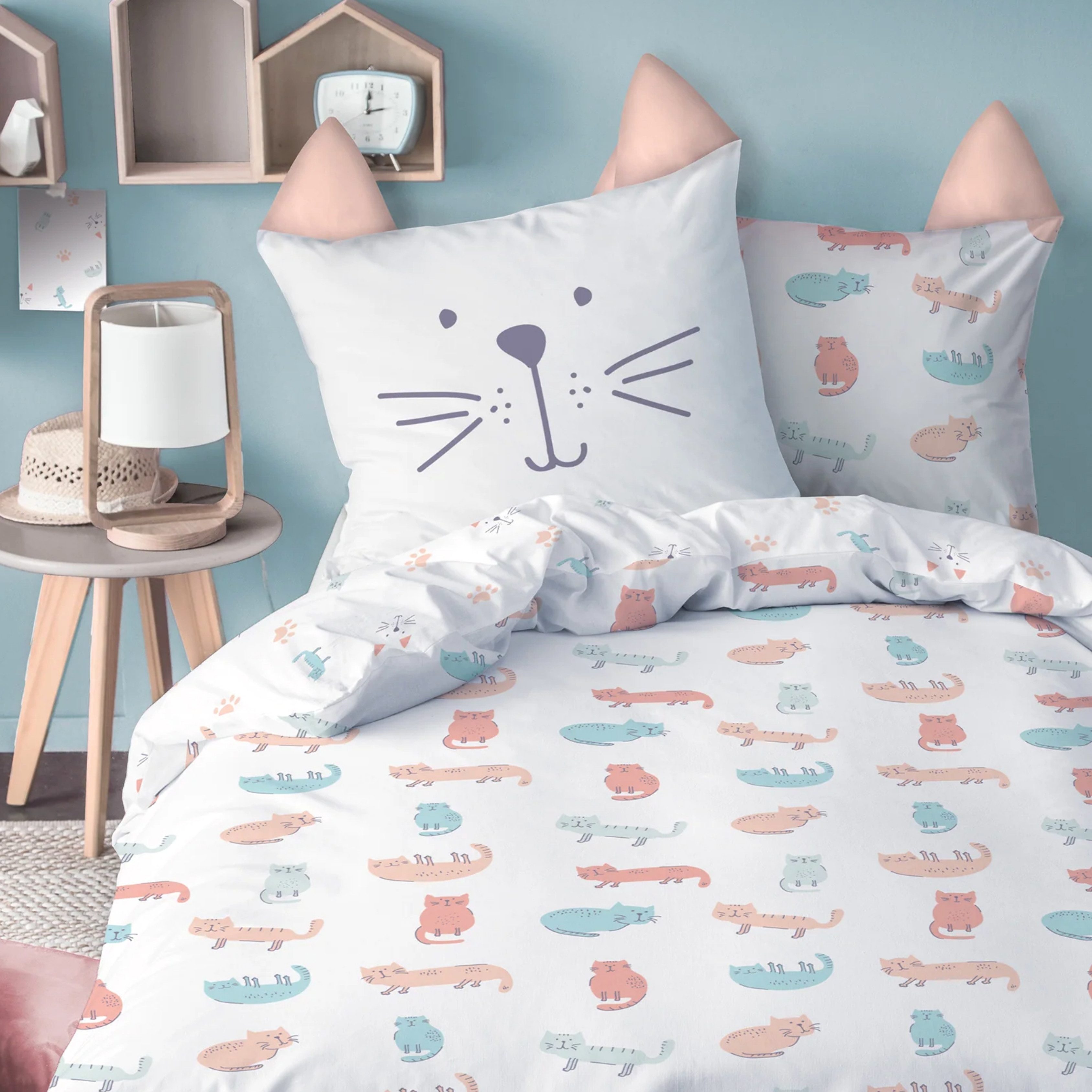 MTOnlinehandel Kinderbettwäsche Cute Cat MIAU Katzenmotiv günstig online kaufen