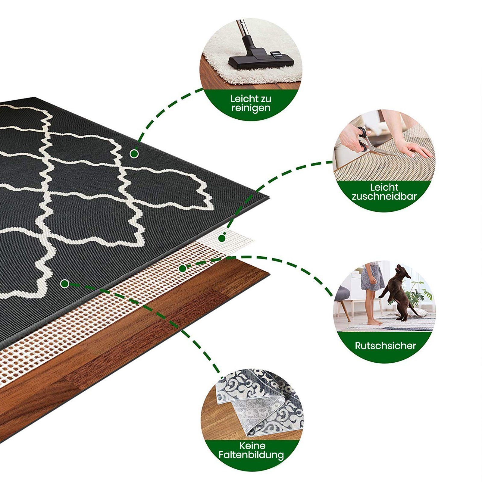 Karat Antirutsch Teppichunterlage Rug Grip, verschiedene Größen, aus Weichschaum