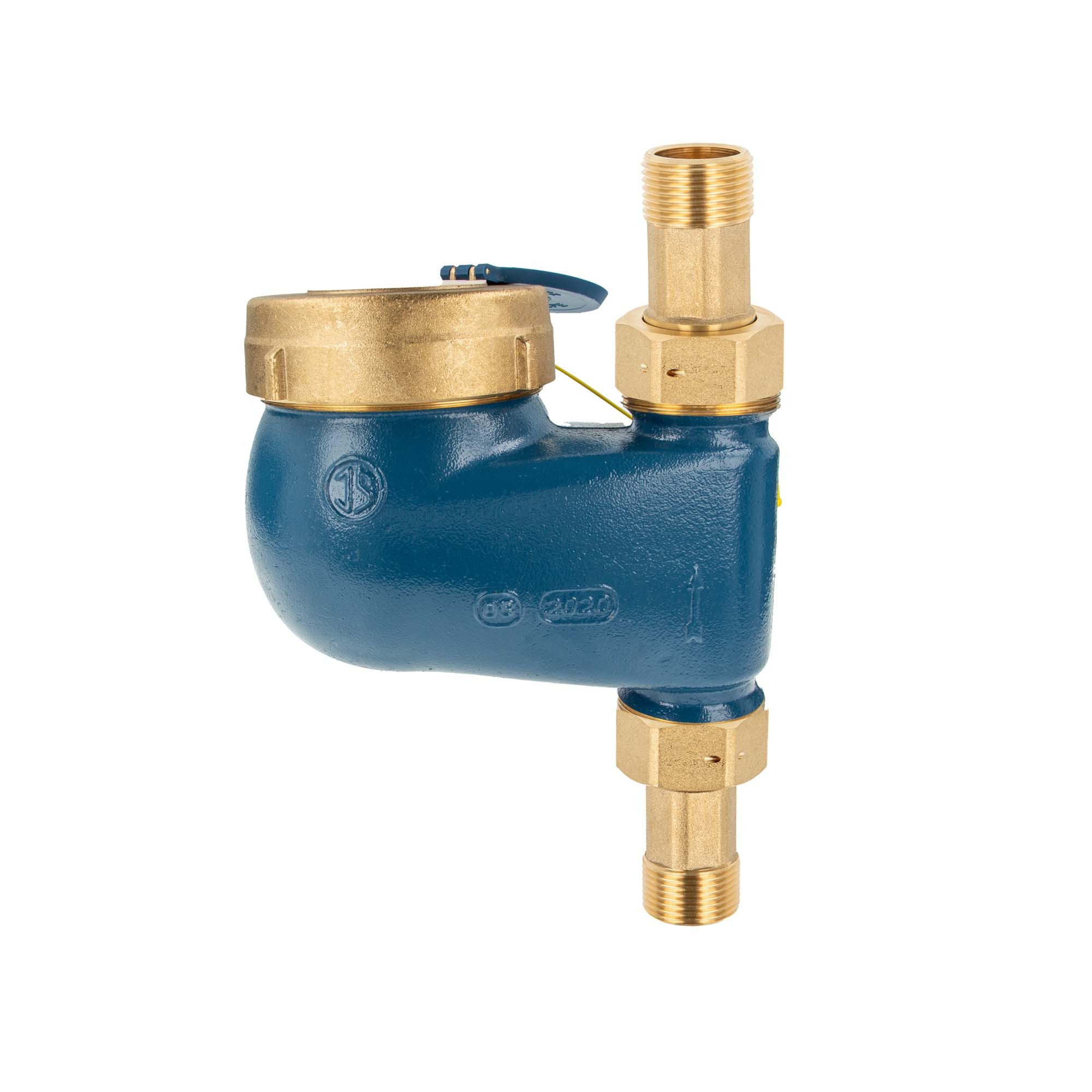 tecuro Wasserzähler Steigrohr Hauswasserzähler Baulänge 150 mm 2 Zoll x 1 1/2 Zoll AG, inkl. Verschraubungen