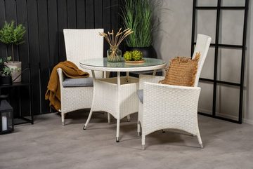 ebuy24 Garten-Essgruppe Volta Gartenset Tisch Ø90cm und 2 Stühle Padova we, (3-tlg)