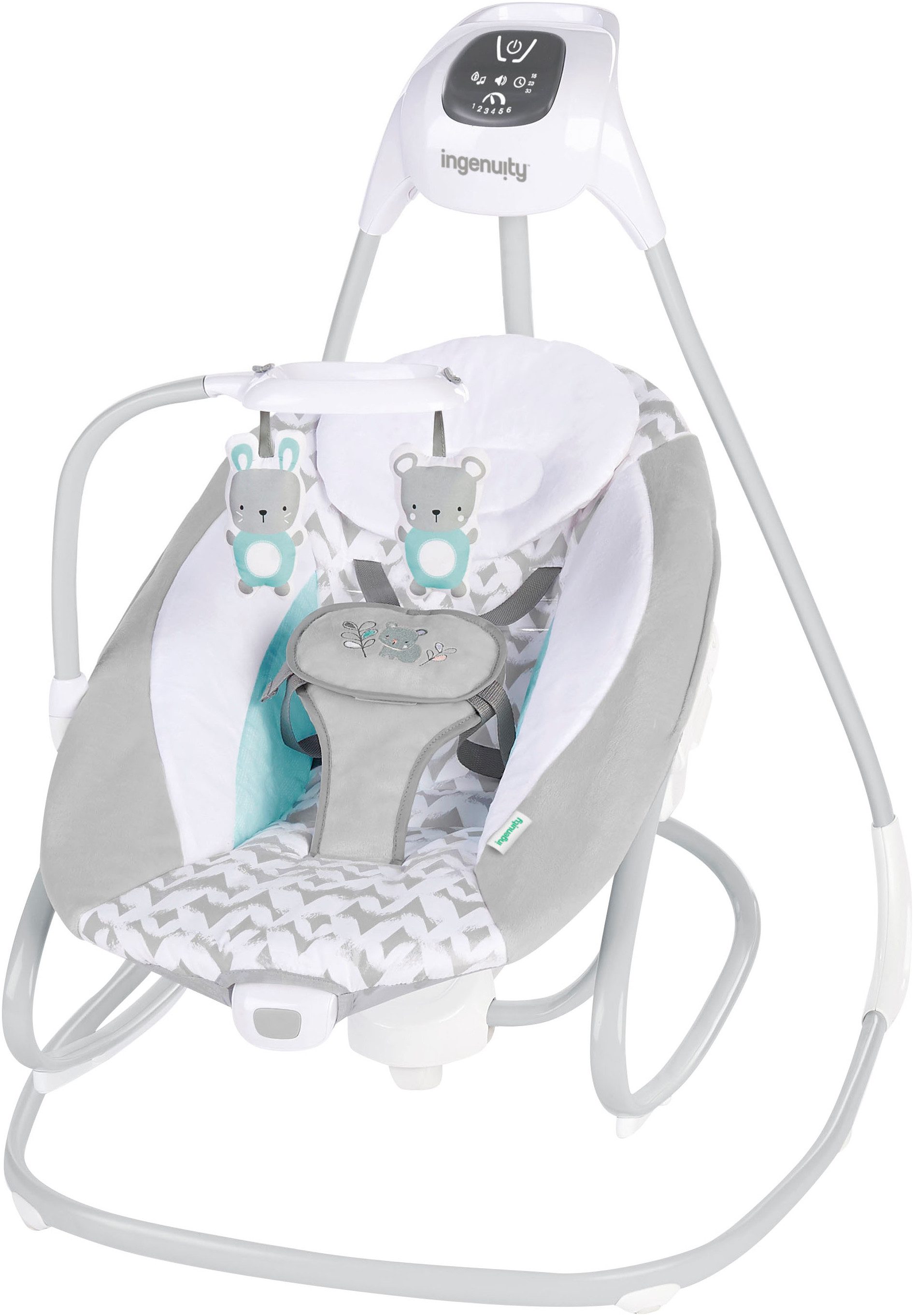 ingenuity Babywippe SimpleComfort Compact Soothing Swing & Rocker - Raylan, mit Sound-Effekt