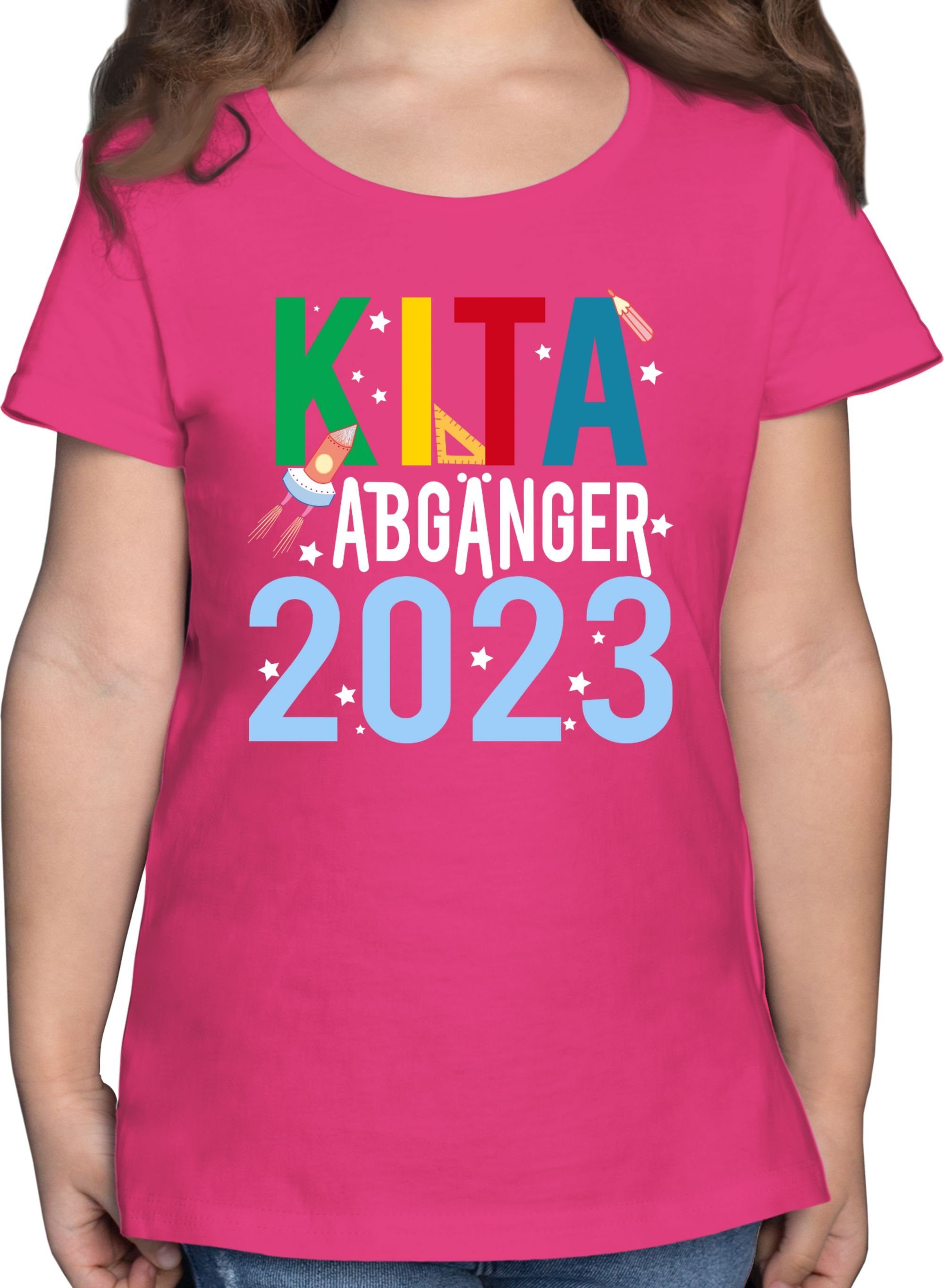 Reguläre Ware Shirtracer T-Shirt Kita Abgänger Fuchsia Mädchen II 1 Einschulung 2023