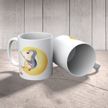 Mr. & Mrs. Panda Kinderbecher Pinguin Mond - Weiß - Geschenk, Spruch, Kindergarten Tasse, Kunststof, Kunststoff, Förderung der Selbstständigkeit
