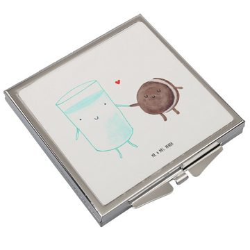 Mr. & Mrs. Panda Kosmetikspiegel Milch & Keks - Weiß - Geschenk, Cookie, schminken, Spiegel, Milk, sil (1-St)