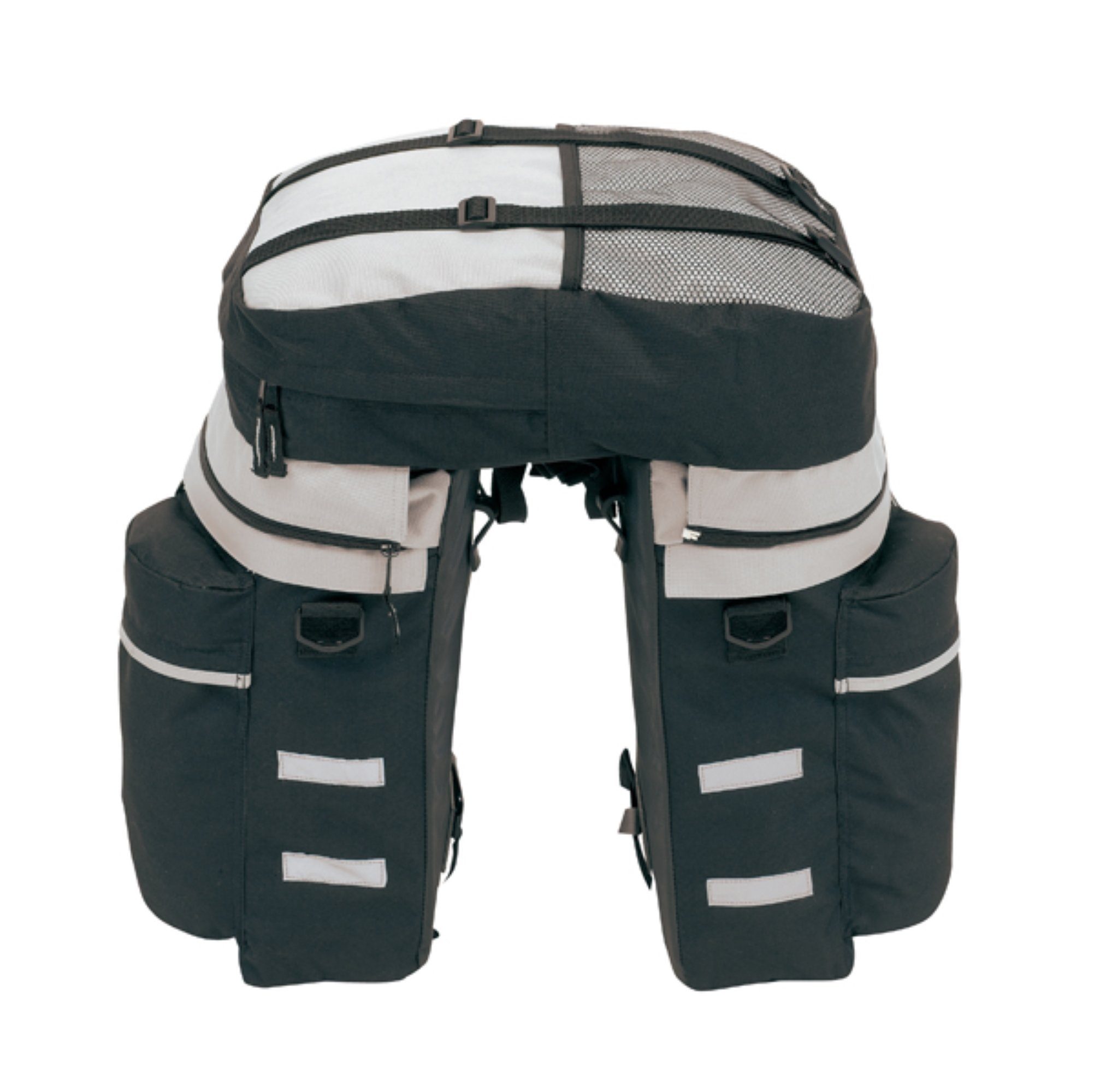PM-M Fahrradtasche Packtaschen - Bike Bag - Set, 3-tlg. - 2 Seitent. +  Trägert. auch als Rucksack verwendbar mit Regenüberzug