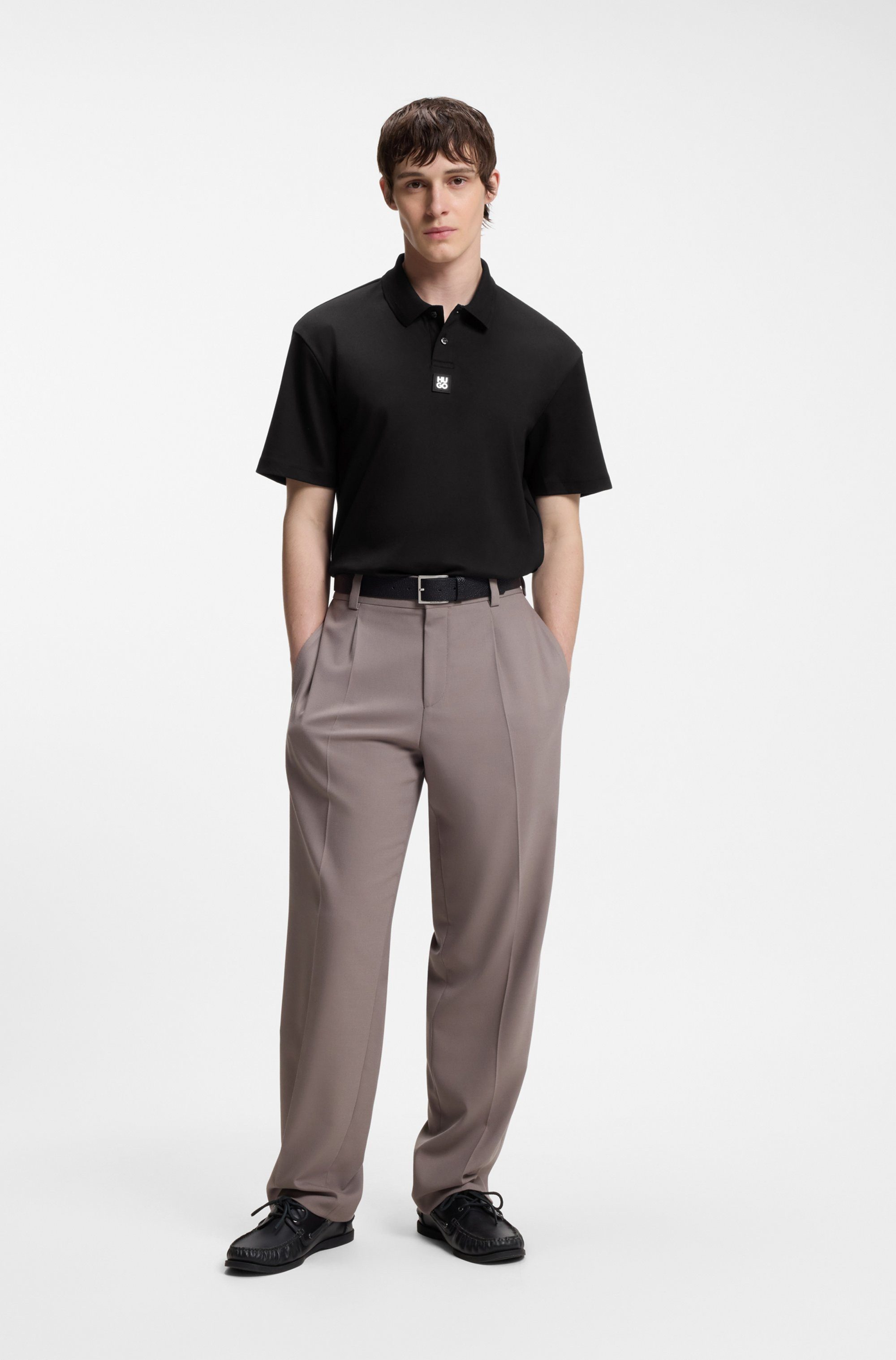 HUGO Poloshirt Deabono_D Polokragen, reine Baumwolle, Regular Fit