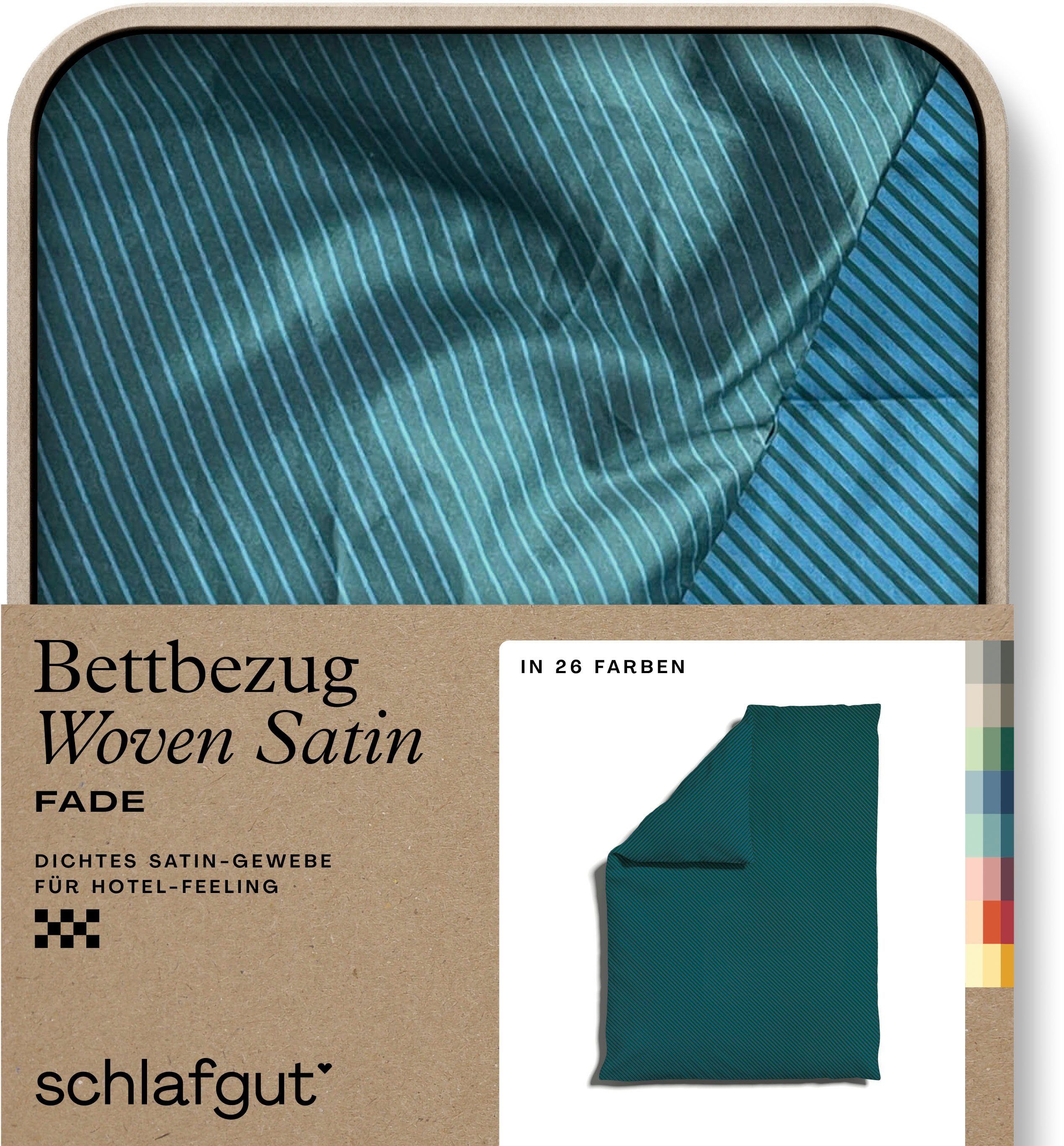 Schlafgut Bettbezug Premium Bettbezug Woven Fade Satin (1 St), (1 St), Ton-in-Ton Reißverschluss, Fadendichte von 300tc, Streifen, OEKO Tex