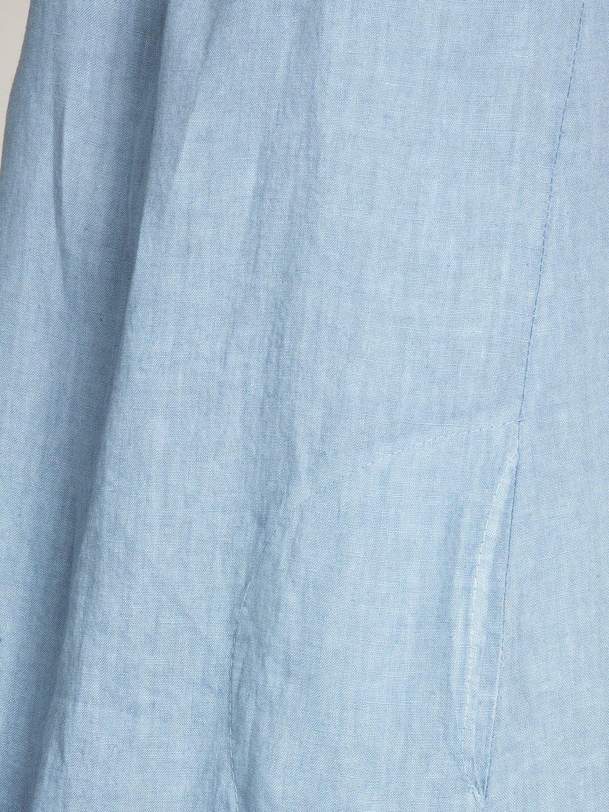 Caspar Sommerkleid SKL017 lässiges knielanges Leinenkleid jeans Damen blau Sommer