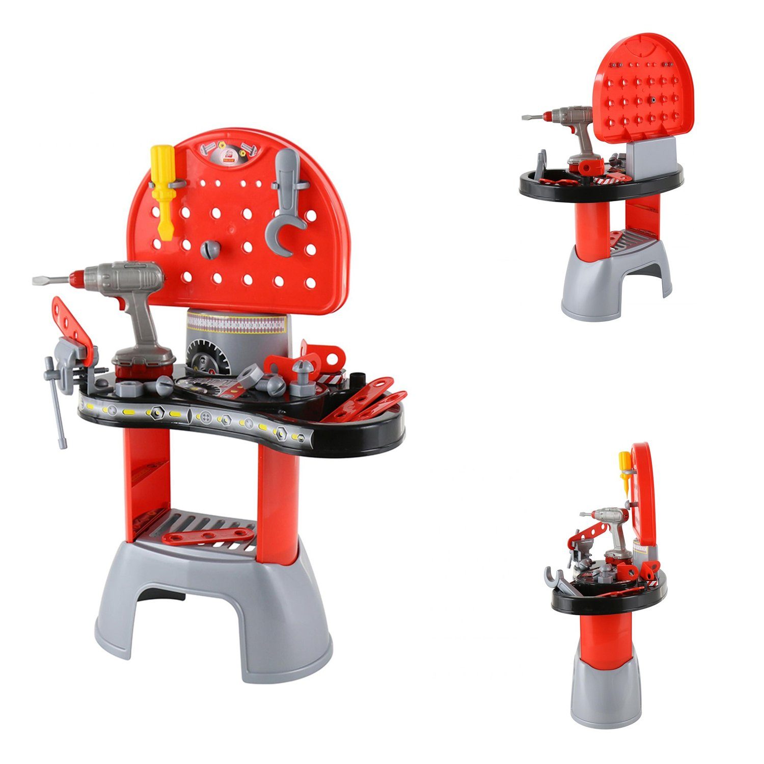 Polesie Spielwerkzeug Kinderwerkstatt 43221 Zubehör, mit Elektroschrauber, Schraubendreher