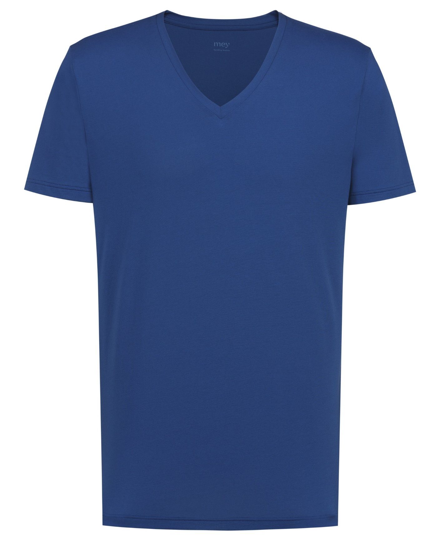 Mey Pyjamaoberteil MYLIFESTYLE Funktionsshirt Cotton Dry Colour Serie bluesea T-Shirt V-Neck