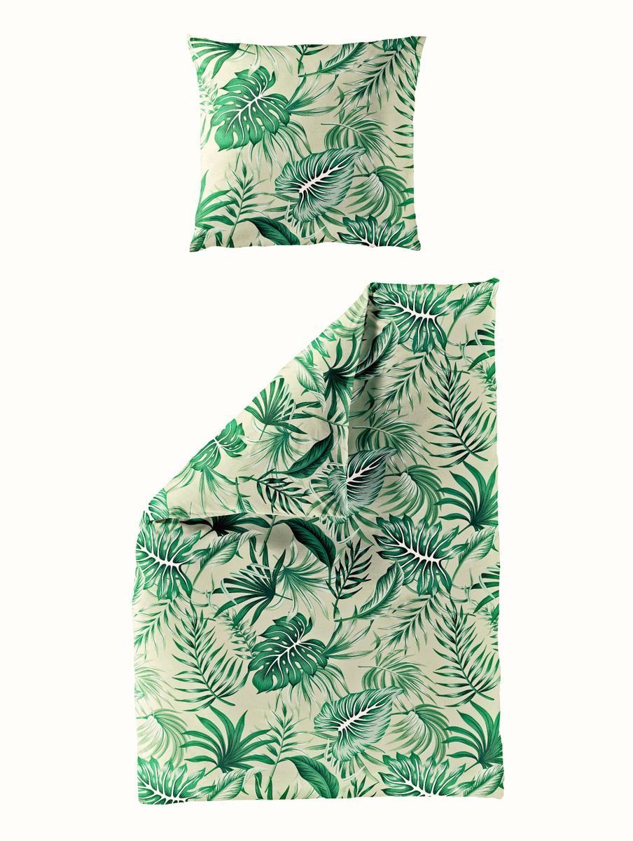 BIERBAUM Bettwäsche 135x200cm, Blätter Monstera Blätter günstig online kaufen