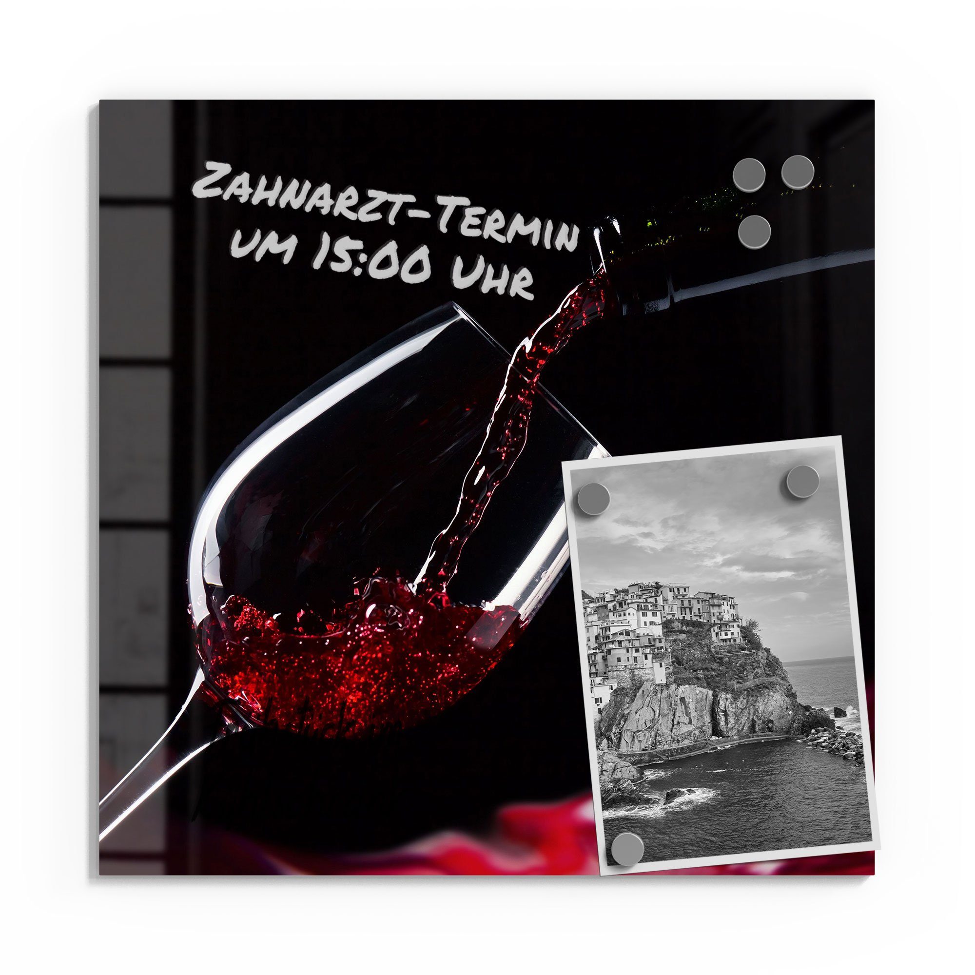 DEQORI Magnettafel 'Rotwein ins Glas gegossen', günstig online kaufen