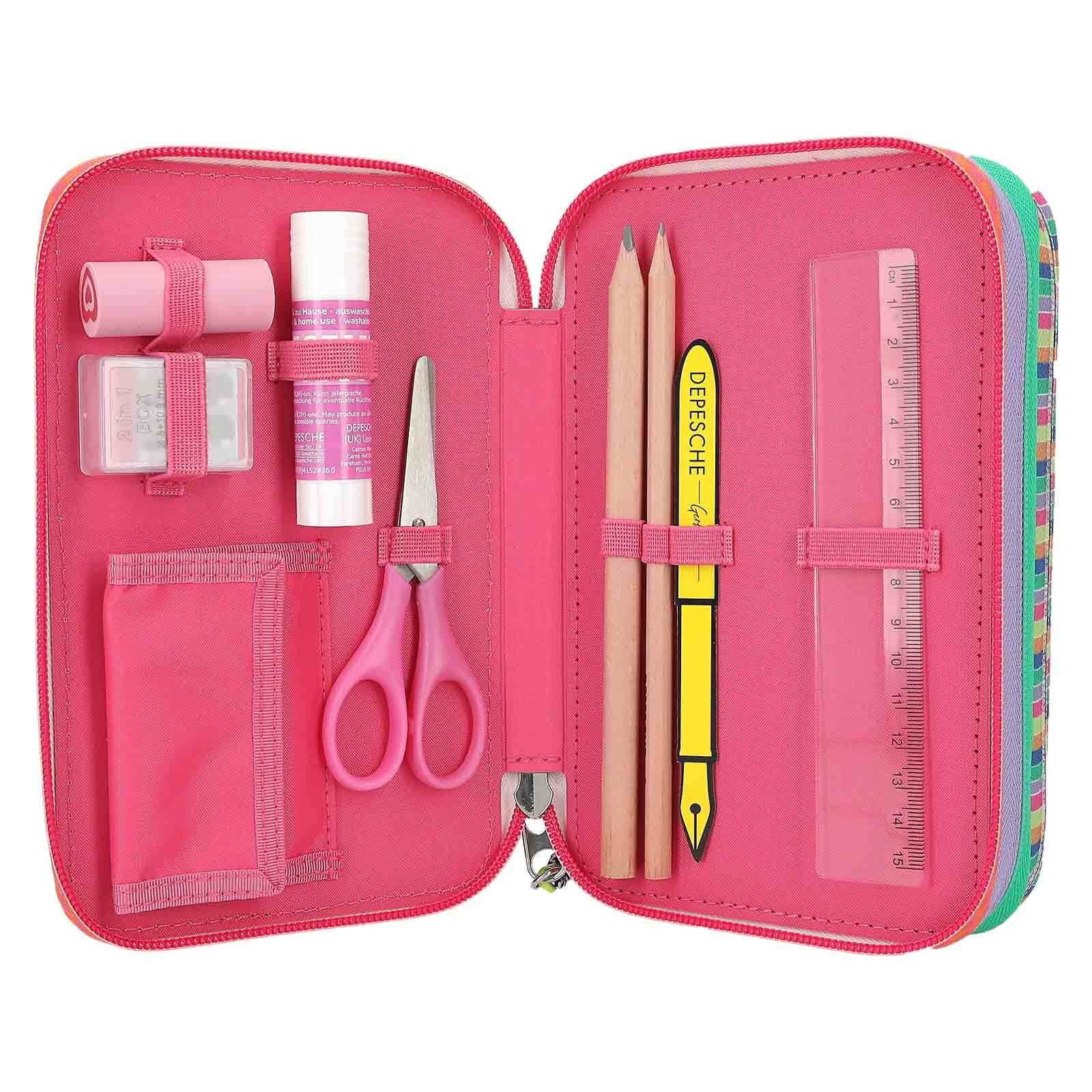 Depesche Federmäppchen TOPModel 3-Fach Federtasche mit Stifte, (1-tlg)