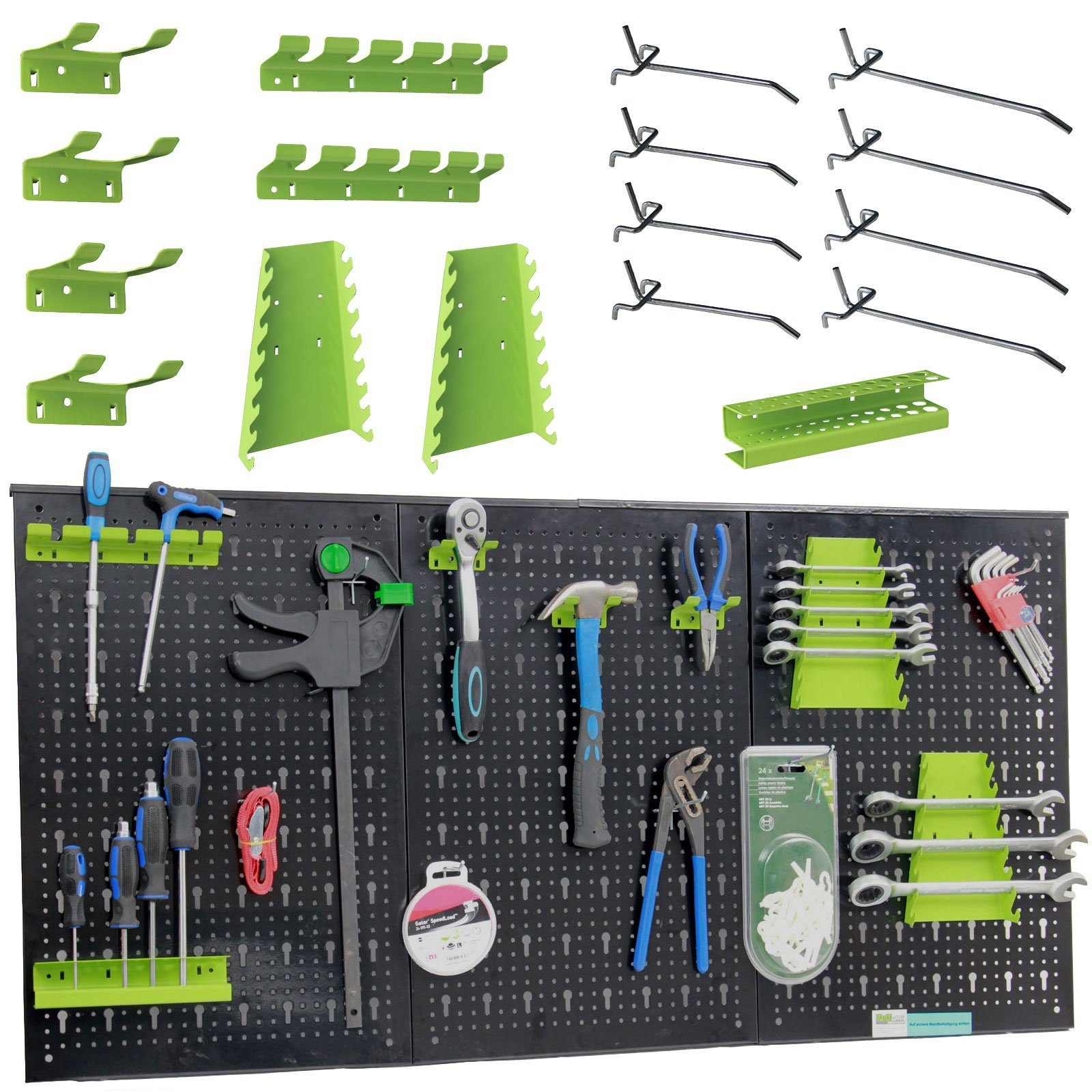 TRUTZHOLM Lochwand Werkzeugwand 120x60 cm 17tlg. Set Metall Lochwand Werkzeugaufbewahrung, (Set)