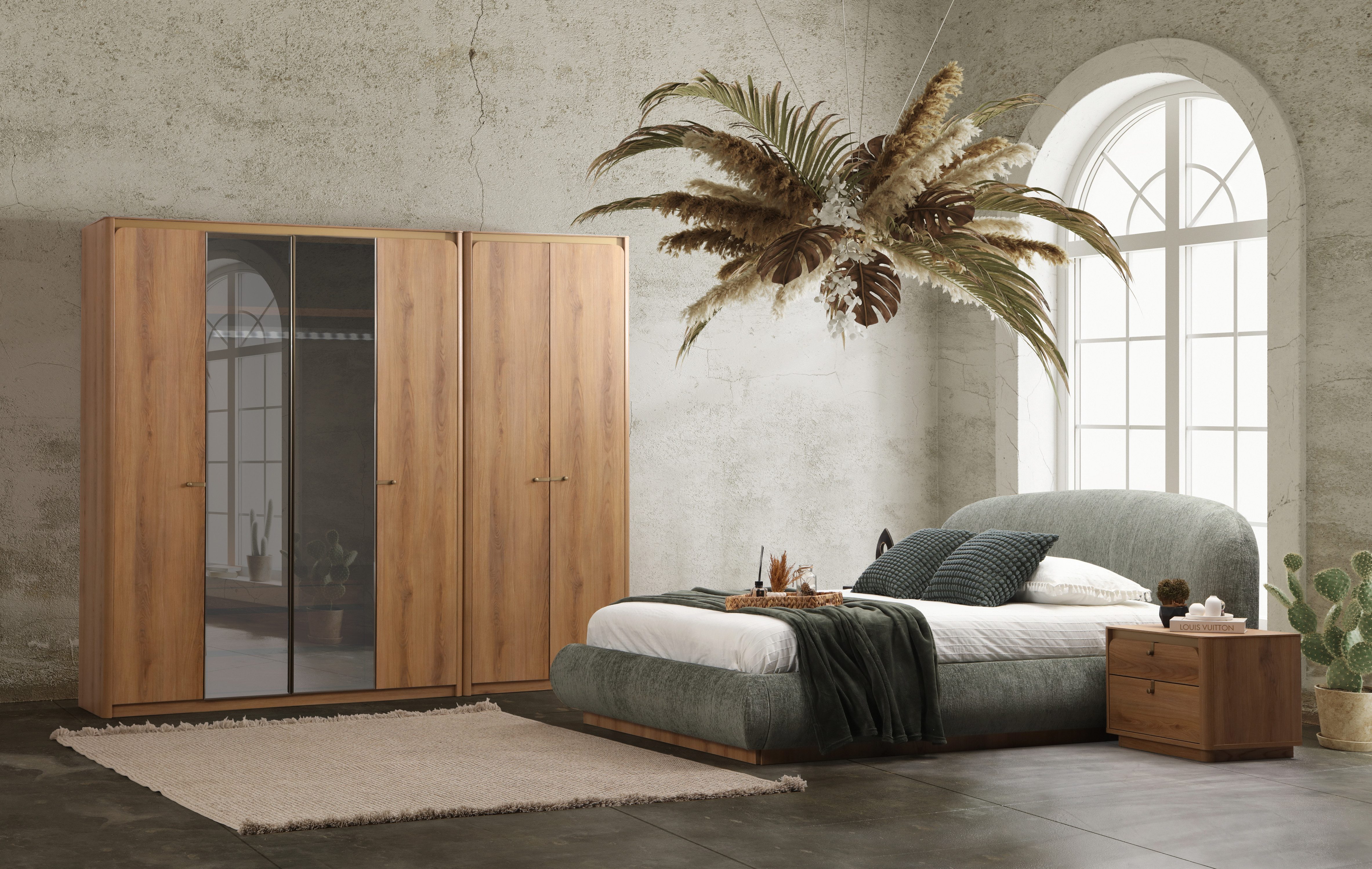 JulietHome Schlafzimmer-Set Tropical, (Set, Kleiderschrank, Bett, günstig online kaufen