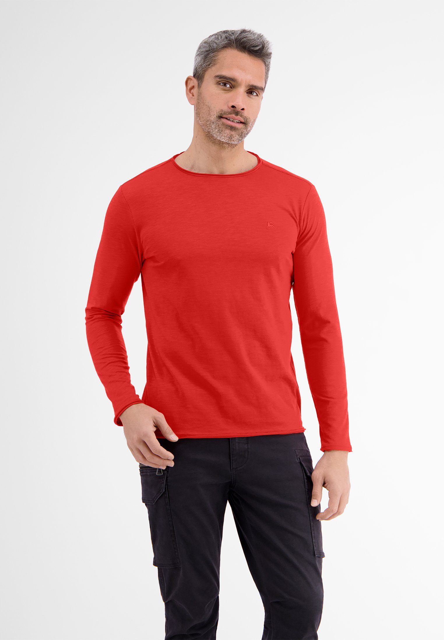 LERROS Langarmshirt LERROS Jersey-Longsleeve LAVA RED