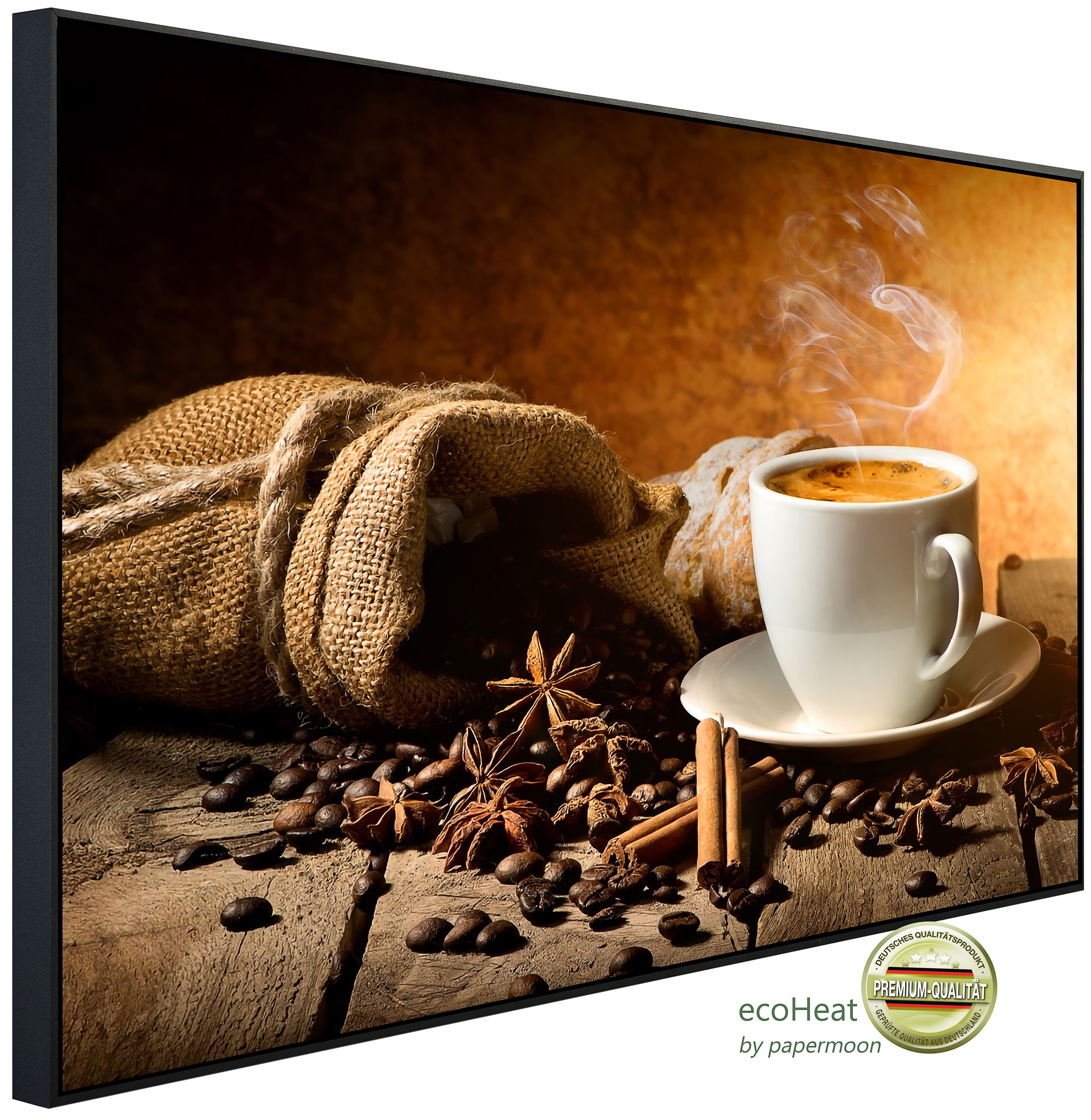 Papermoon Infrarotheizung INFRAROT-BILD-HEIZUNG, Kaffee, TÜV-Rheinland/GS zertifiziert, angenehme Strahlungswärme