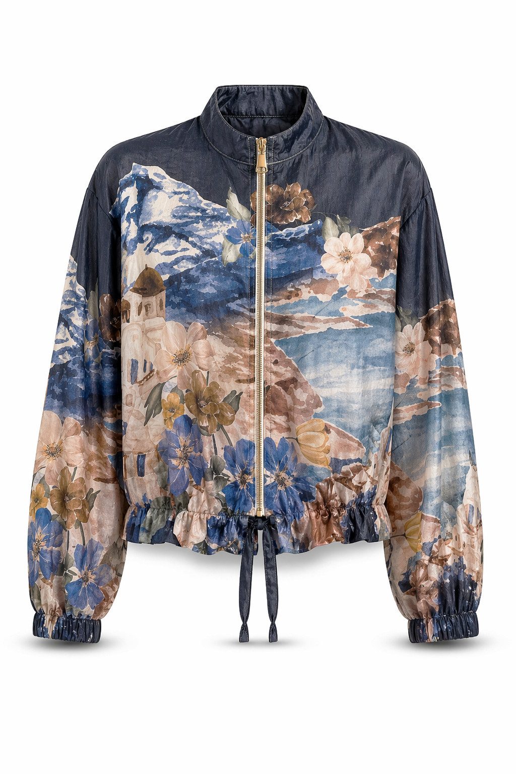 ITALY VIBES Blouson - Blusenjacke - Sommerjacke - All-Over-Print - ITALY VIBES - navy ONE SIZE- passend für Größen XS-M
