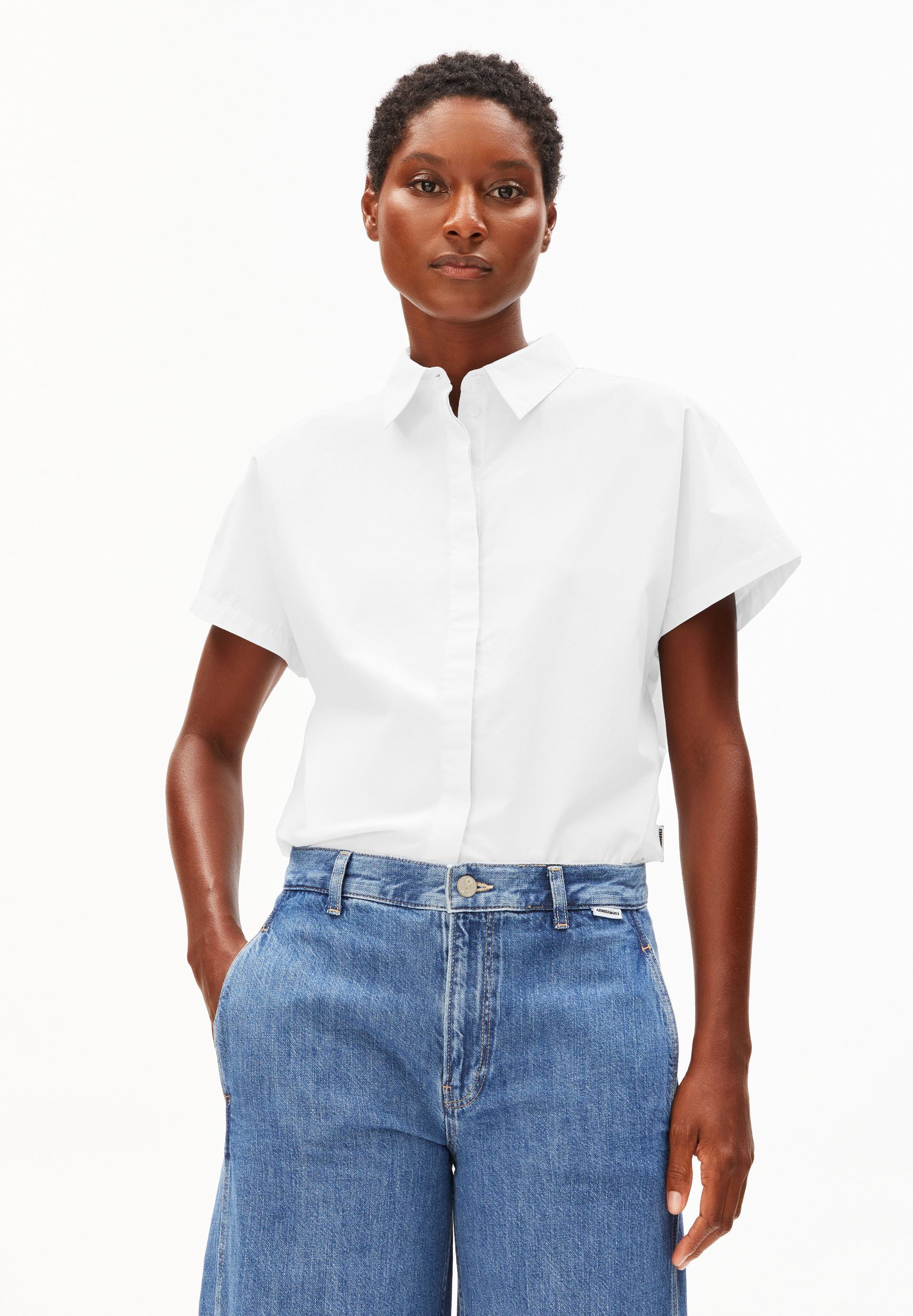 Kurzarmbluse LARISAANA Bluse aus 100% Bio-Baumwolle
