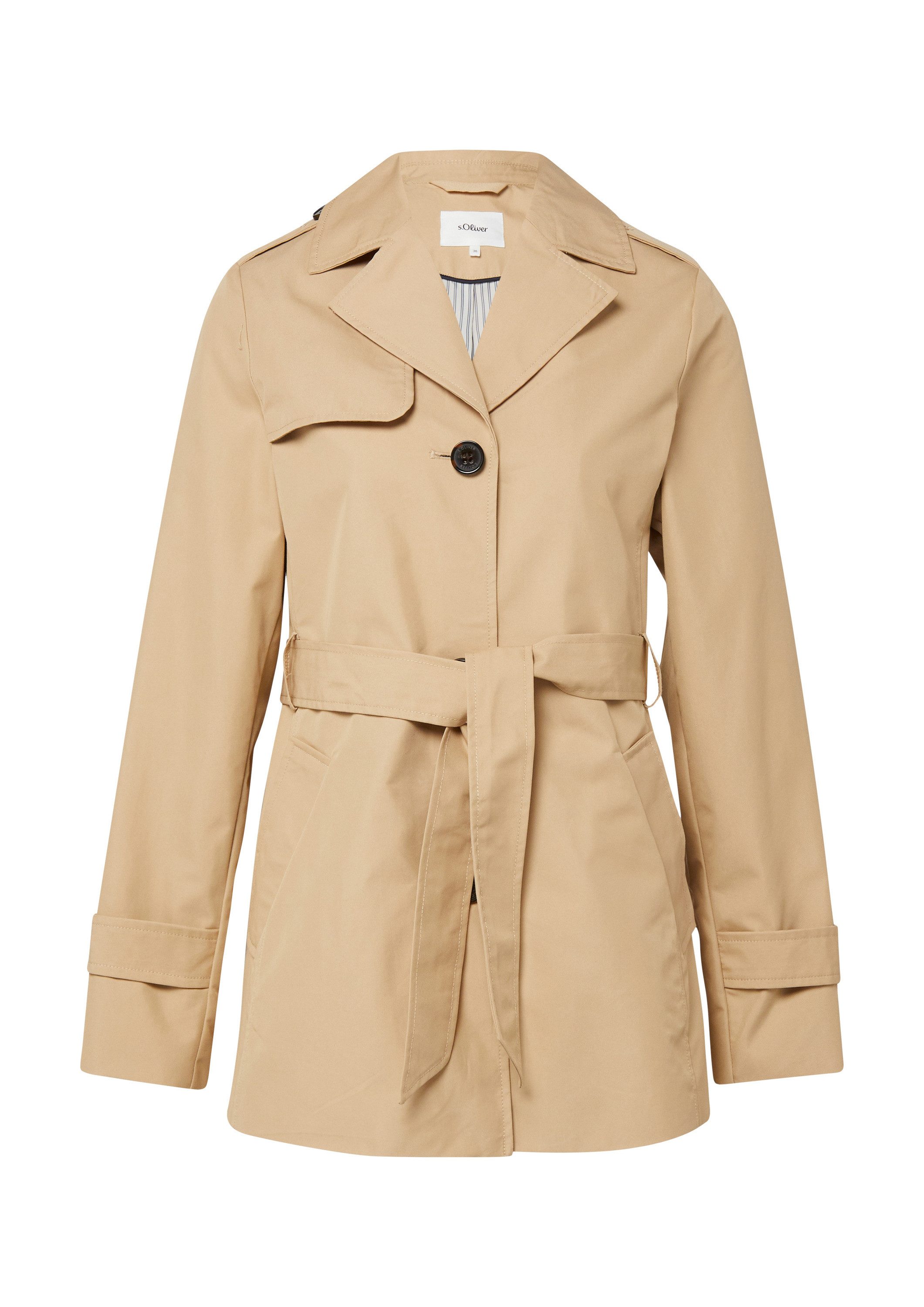 s.Oliver Trenchcoat Outdoor-Jacke Wasserabweisender Trenchcoat im Slim Fit – Bild 2 von 5