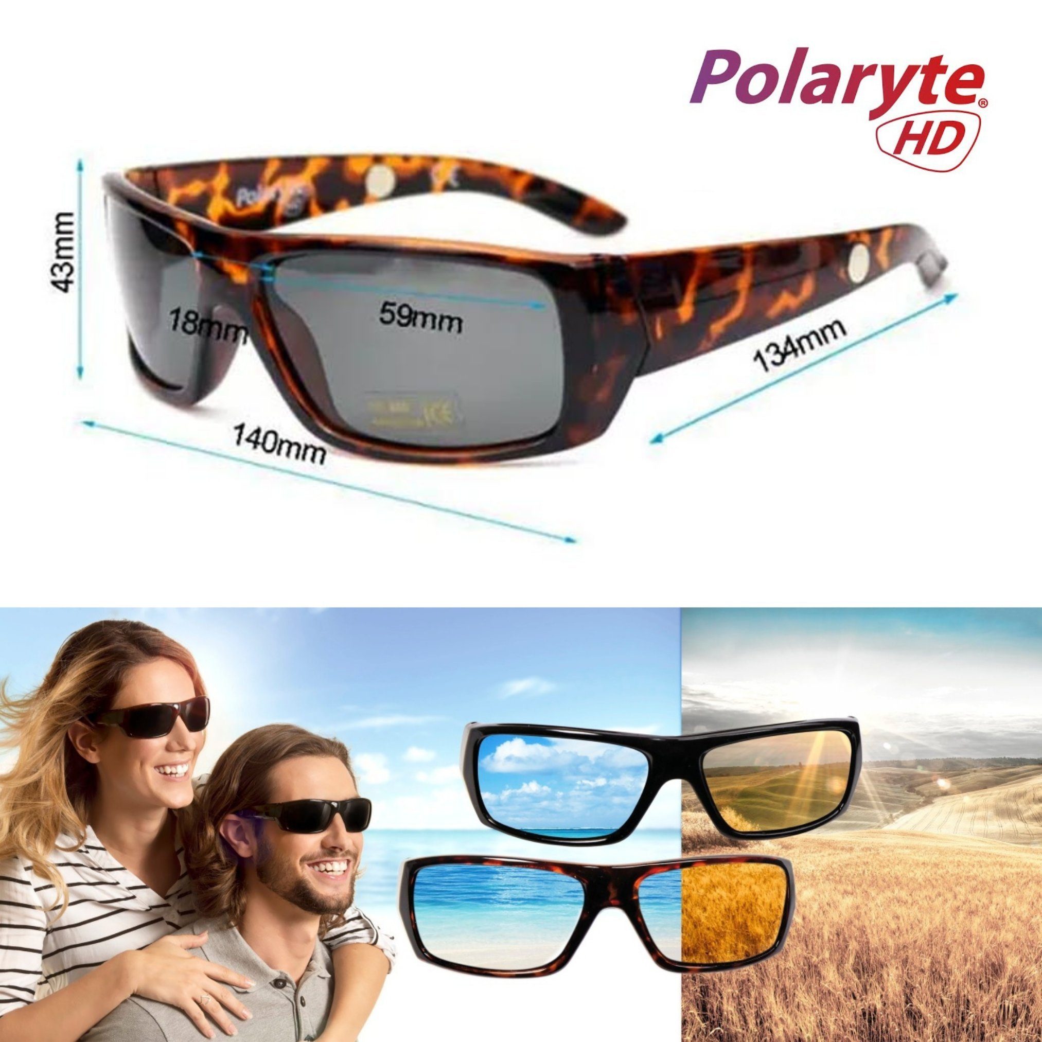 Best Direct® Sonnenbrille Polaryte® HD UV 400 (Spar-Set, 2-St., mit Magnet Clip) polarisierte Sonnenbrille für Damen und Herren