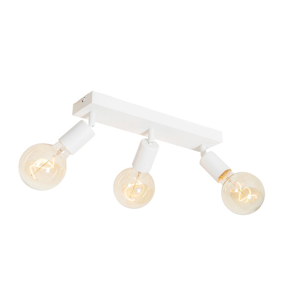 Qazqa LED Aufbaustrahler Facil, ohne Leuchtmittel, Warmweiß, QAZQA Aufbau­spot, e27, Weiß, Stahl, Modern