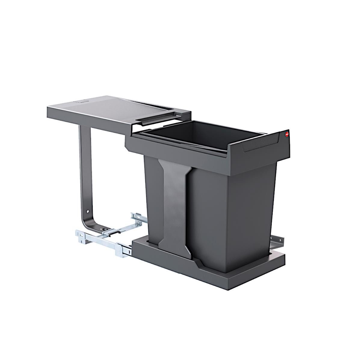 Hailo Einbaumülleimer Hailo Abfallsammler 3636001 AS Swing Solo 20 Liter automatic, für Schrankbreite ab 400 mm mit Drehtür