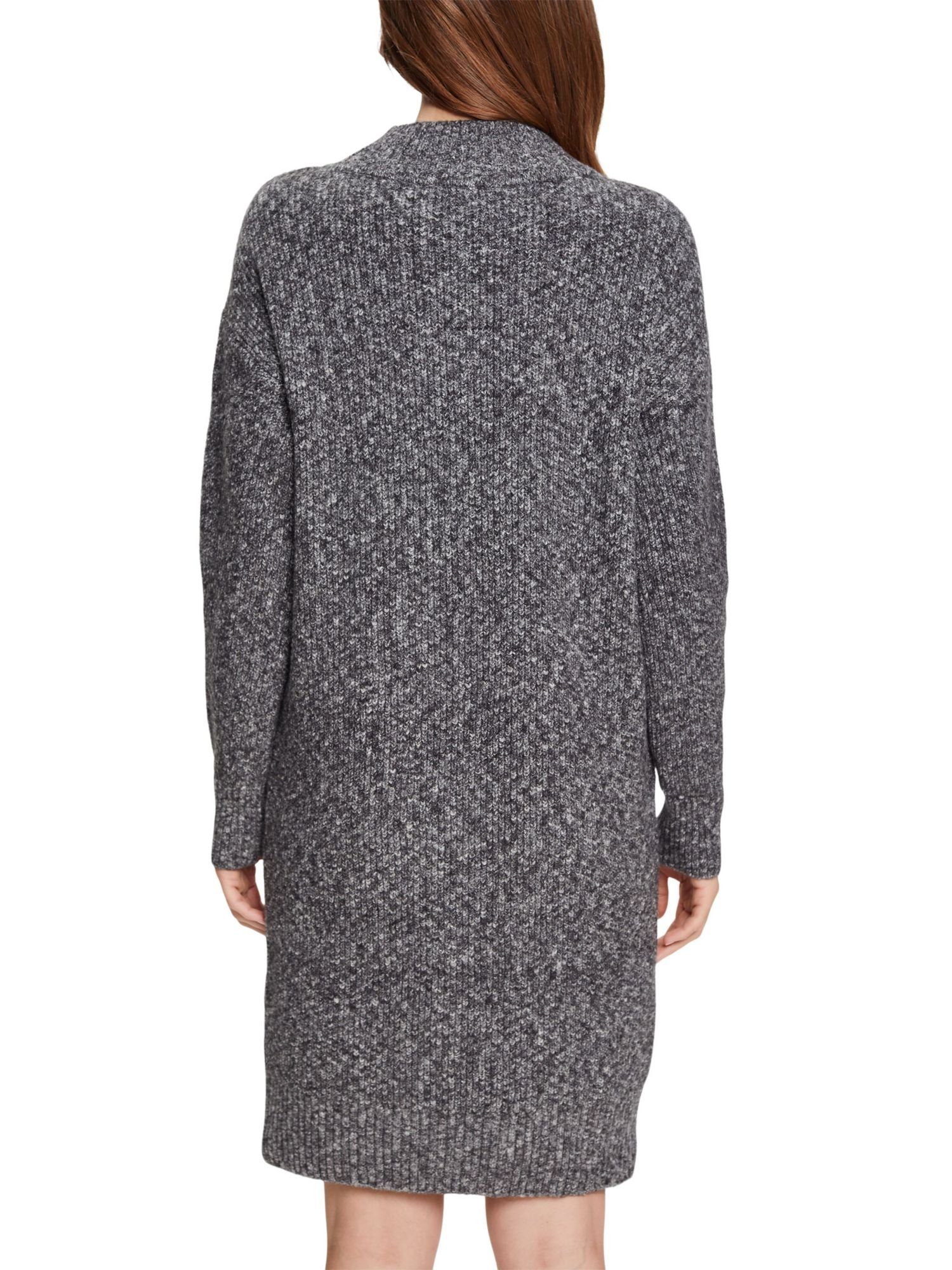 Jerseykleid Esprit Strickkleid mit GUNMETAL Wolle Strukturiertes