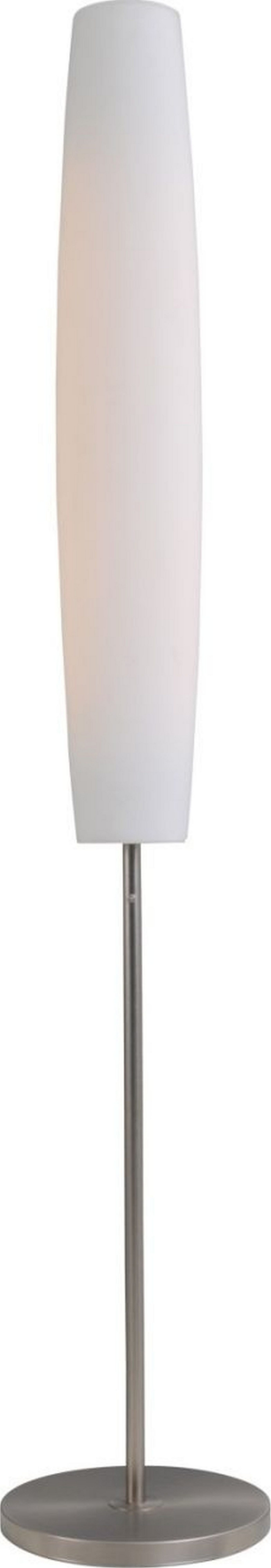 Licht-Erlebnisse Stehlampe TERRA, LED fest integriert, LED Stehleuchte mit Dimmer 197 cm Weiß Nickel 2700 K 2650 lm Glas