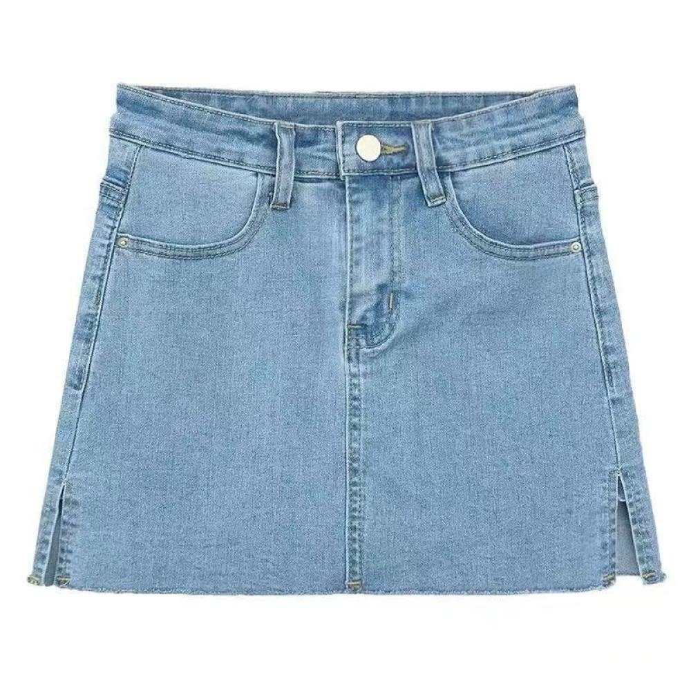 Opspring Jeansrock Sommerröcke für Damen,Jeansröcke,Enge Miniröcke,Hüftröcke mit Taschen