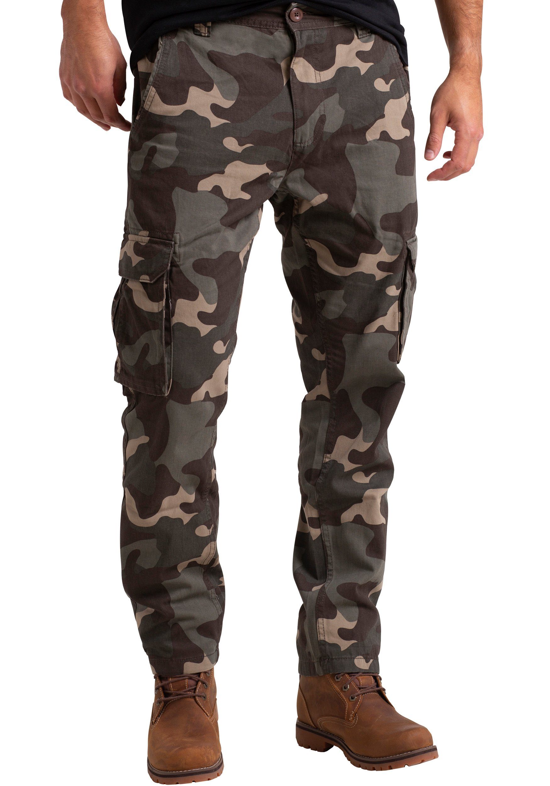 BlauerHafen Cargohose Mens Army Cargo Bein Hose Arbeitskleidung Urwald Camouflage gerades Baumwolle Camo