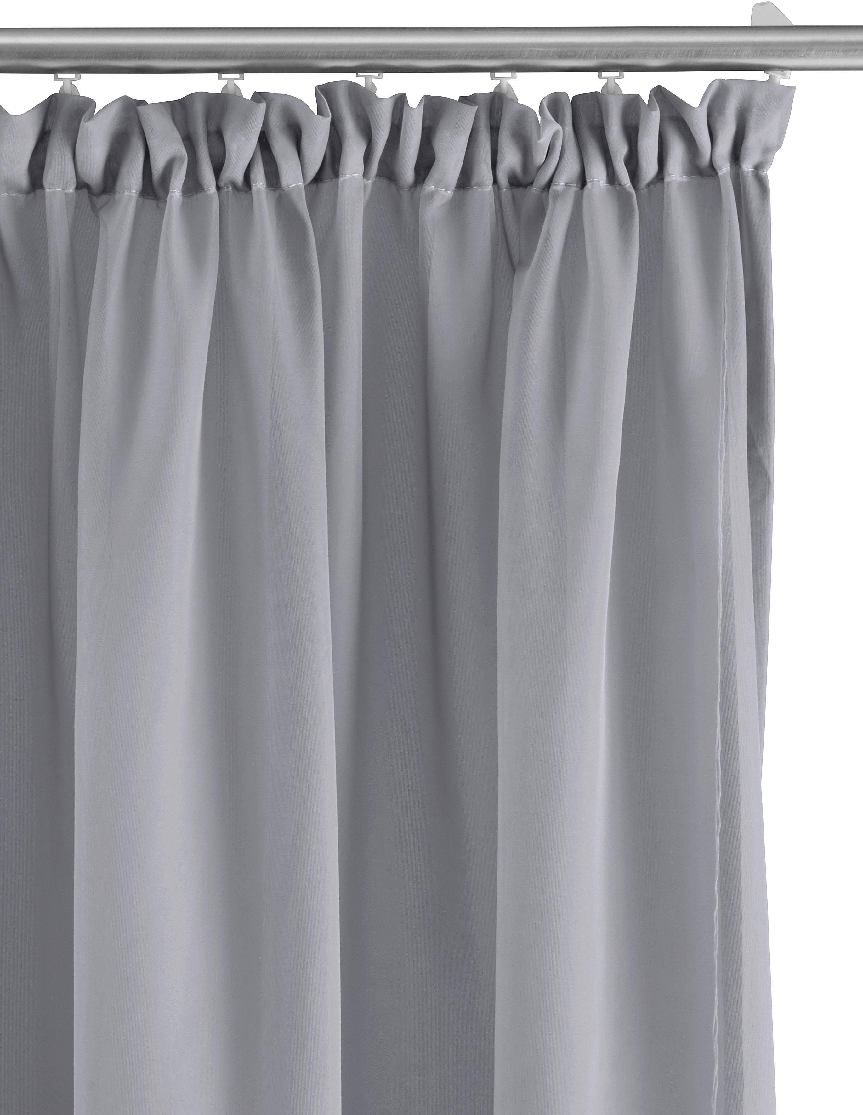 OTTO home Gardine XANA 1er- und 2er-Pack, Kräuselband, Topseller! (2 St), Kräuselband, transparent, Voile, Bestseller, einfarbig, 1 bzw. 2 Schals, pflegeleicht, – Bild 5 von 5