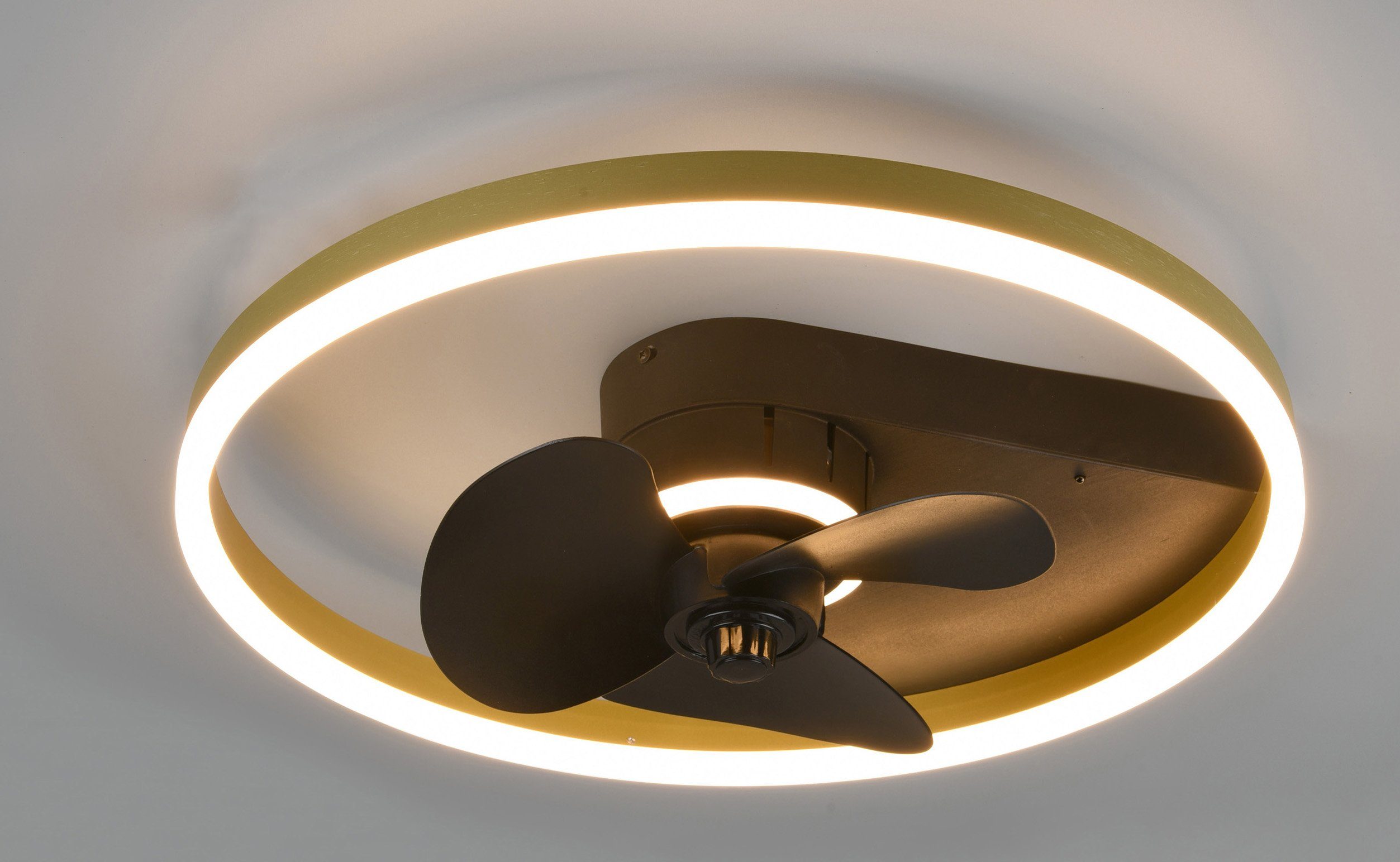 schaltbar LED Deckenleuchte Ventilator, Borgholm, LED TRIO getrennt Ventilator integriert, Leuchten Leuchte/ Timerfunktion, fest Fernbedienung., Warmweiß, mit Ventilatorfunktion,