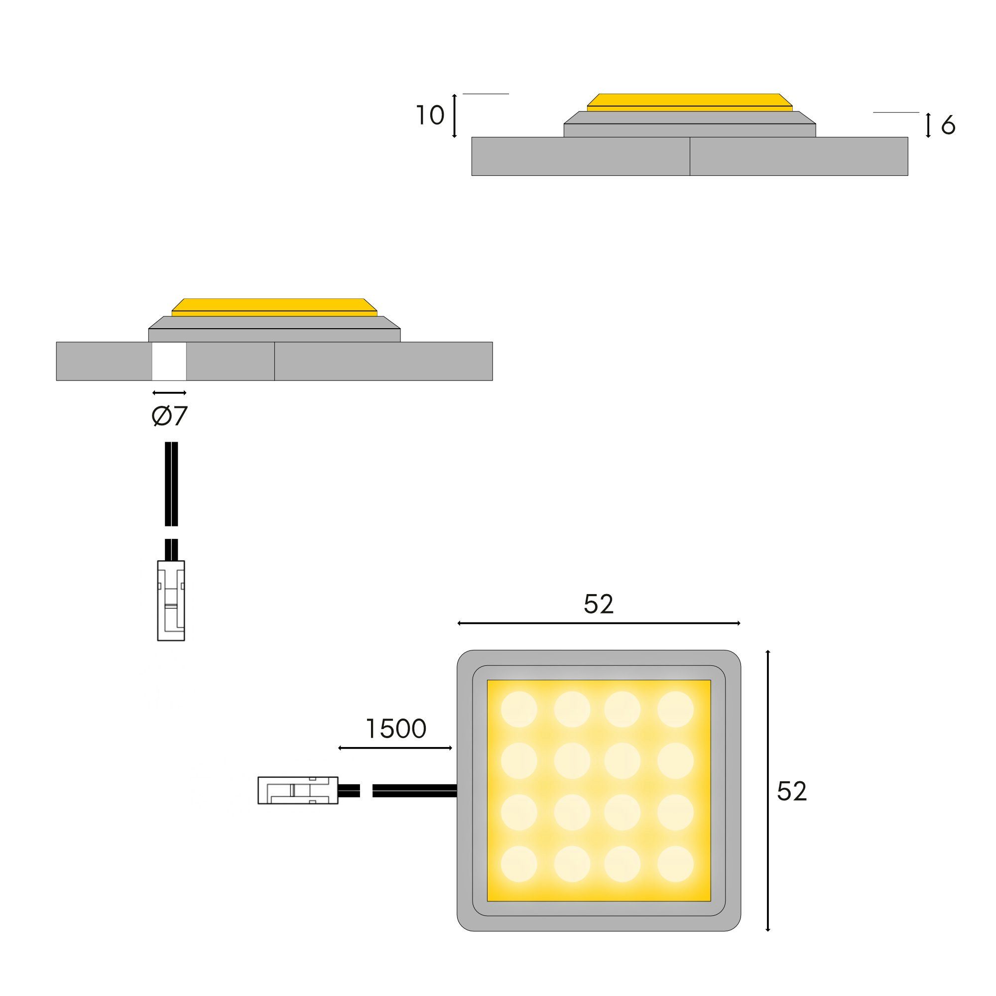 Glasbodenbeleuchtung kalb SET, Vitrinenbeleuchtung Schrankleuchte Glaskantenbeleuchtung RGB RGB SET, LED 2er LED