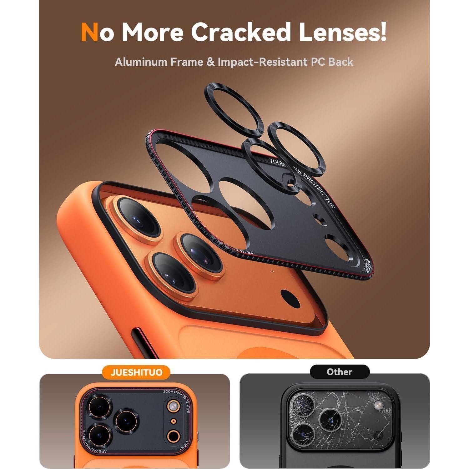 LuxusKollektion Smartphone-Hülle Handyhülle iPhone 17 Pro Magsafe Kameraschutz iPhone 17 Pro Orange – Bild 2 von 5
