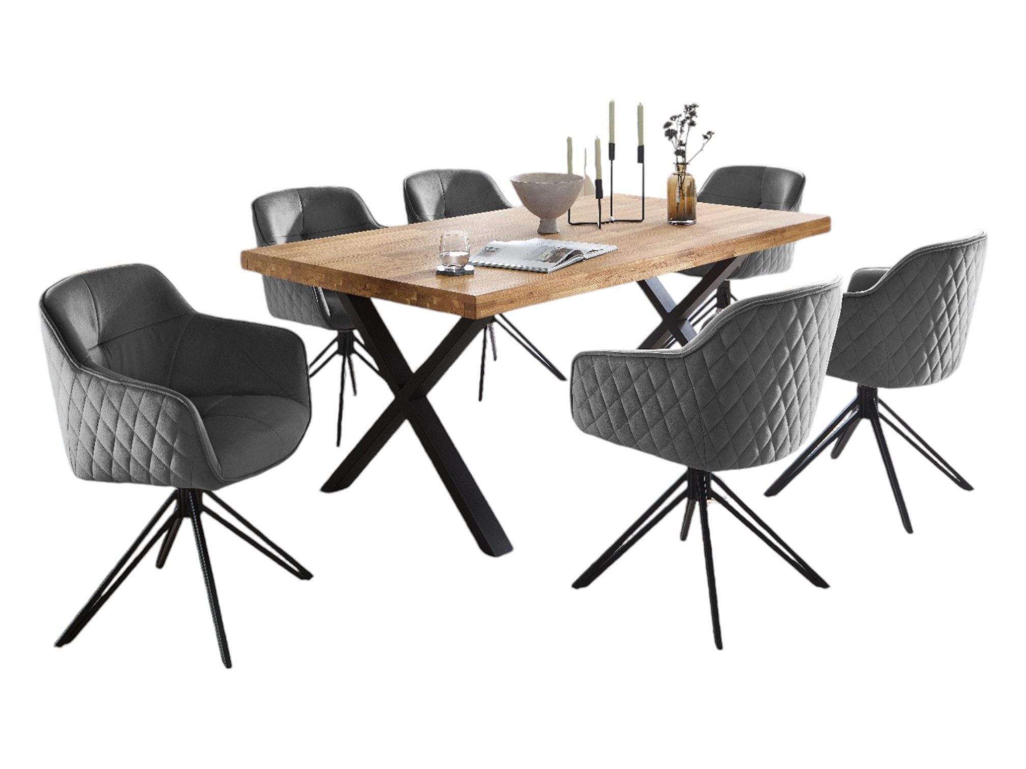 moebel-dich-auf Esszimmer-Set CAPRI-X, (Esszimmer Set, 1 Esstisch Eiche mas günstig online kaufen