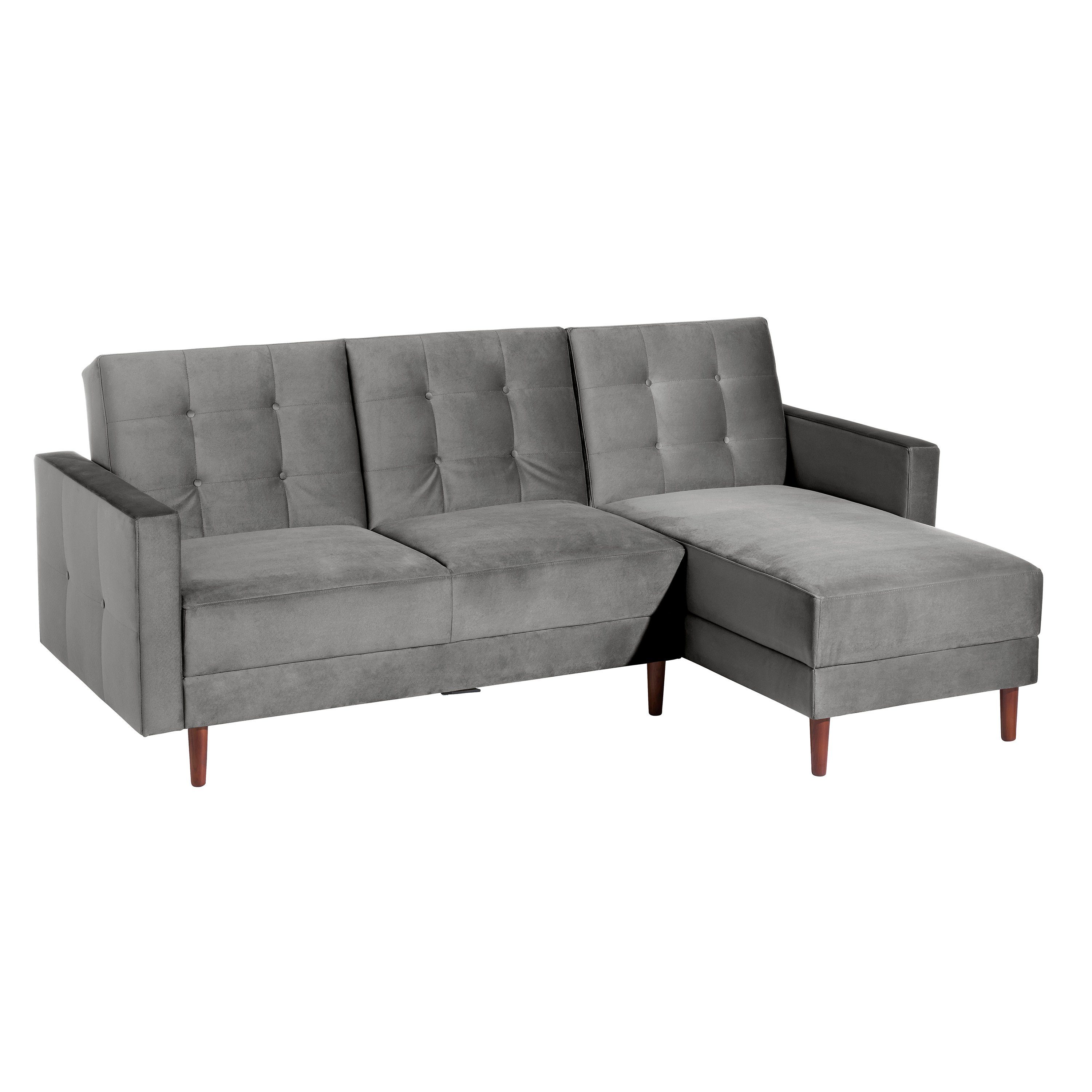 Max Winzer® Sofa Easy Relax, mit Funktionssofa grau Samt Hocker