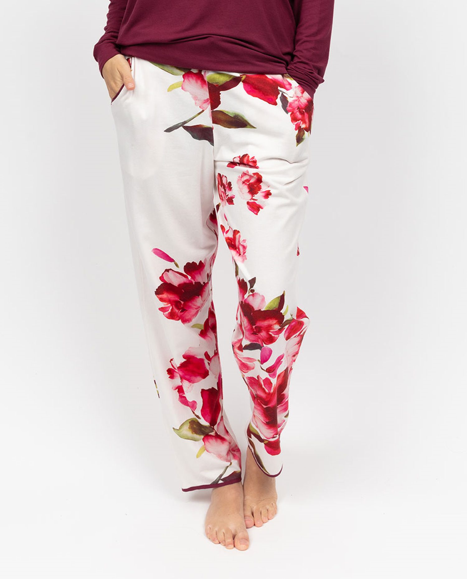 Cyberjammies Pyjamahose Damen Pyjamahose mit Blumen (1-tlg) Edles Design