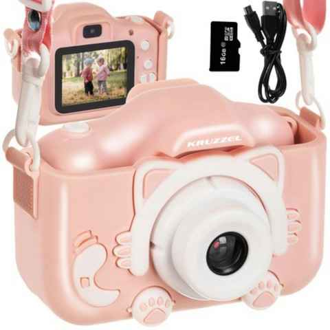 ISO TRADE Rosa Digitalkamera Kinderkamera (16 MP, WLAN (Wi-Fi), inkl. Kinder Kamera Digital Spielzeug 2 Zoll, pink, 68 cm Kabel, HD Bildschirm, 16 GB)