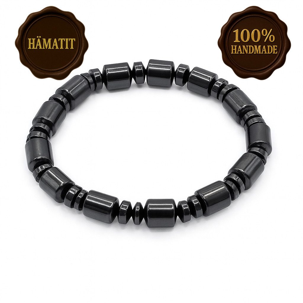 M-Punkt24 Armband Hämatit (Hämatit Herren Ø60mm Naturstein Schmuck, mit Geschenkbeutel)