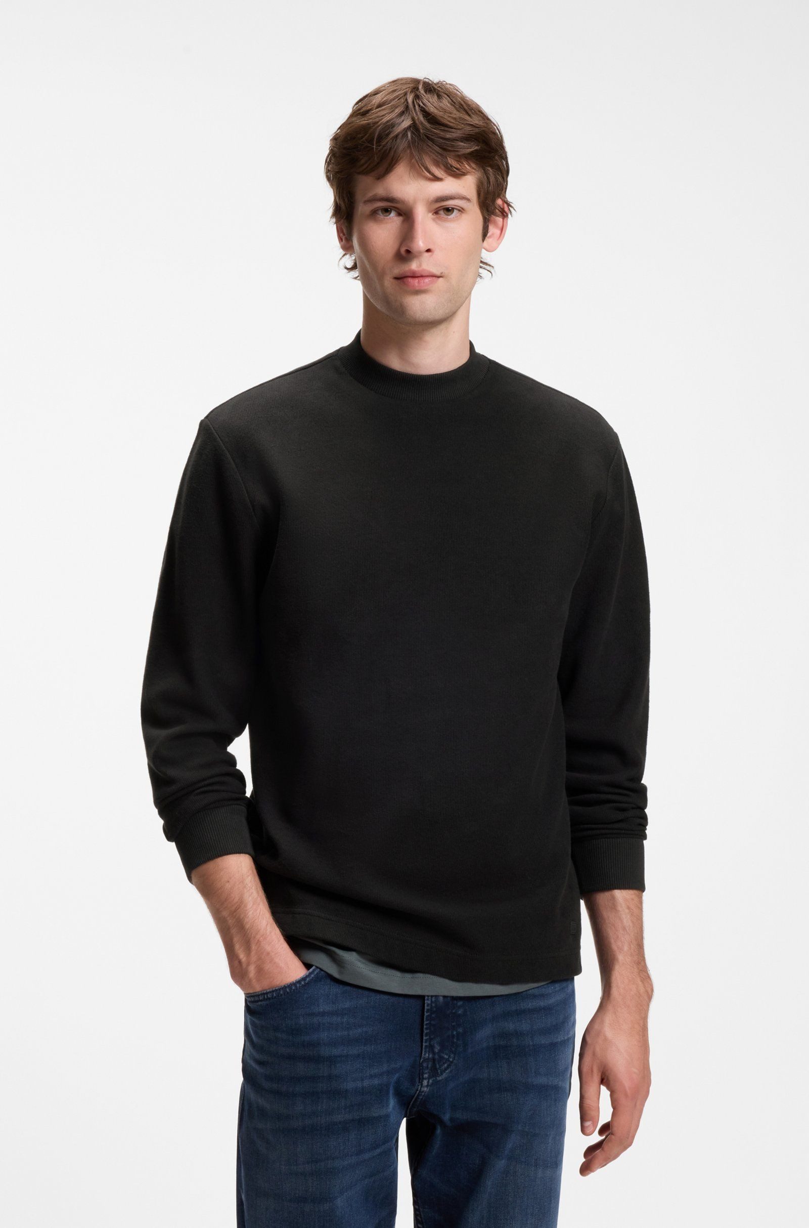BOSS ORANGE Langarmshirt Te Shadows aus Baumwoll-Jersey (1-tlg., keine Angabe)