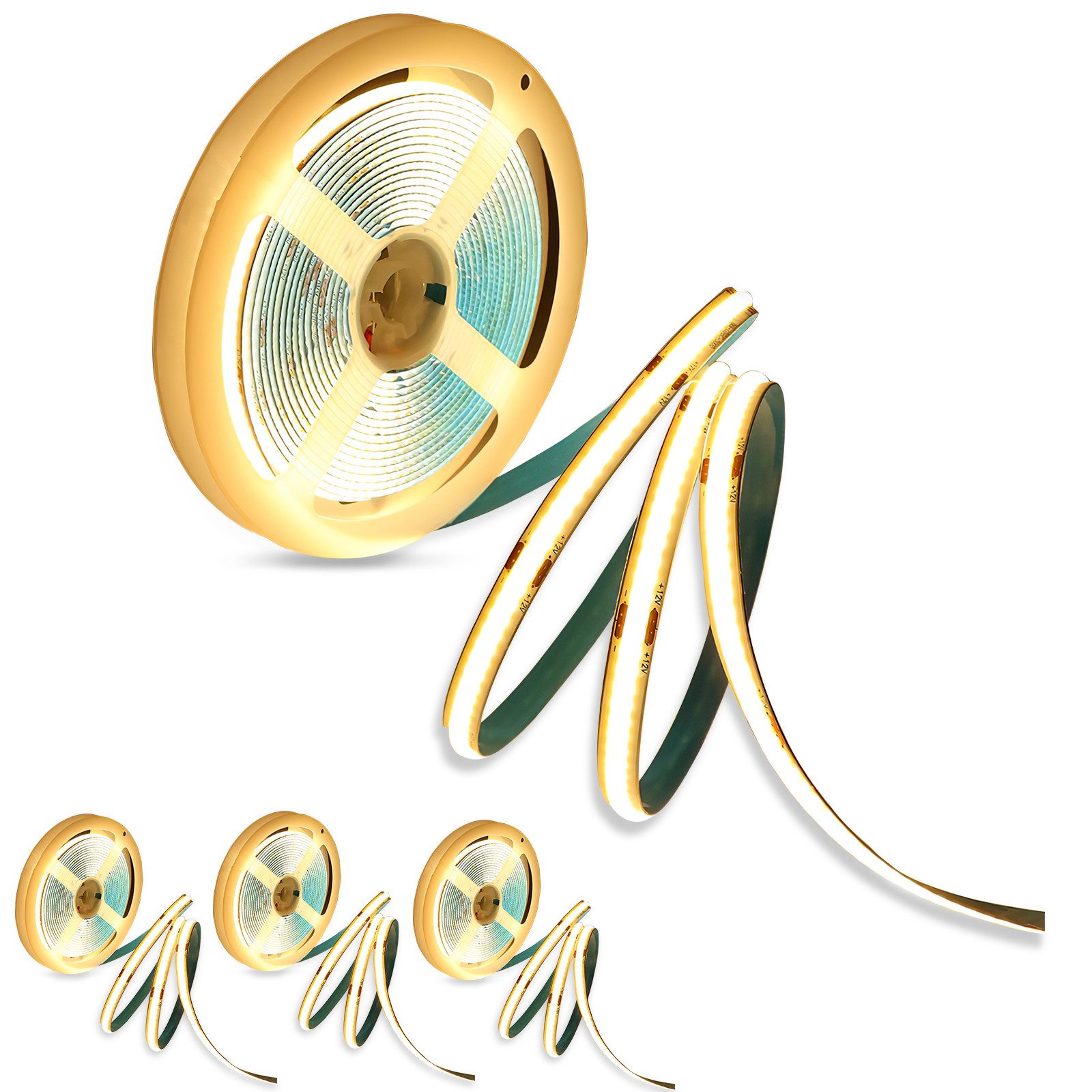Oraymin LED Lichtleiste 3000K Warmweiß, Selbstklebend Lichtband Streifen, 2M, DIY, 4 Stück, LED fest integriert, Warmweiß, für Schlafzimmer, Spielzimmer, Wohnzimmer, Flur, Gleichmäßigeres Licht