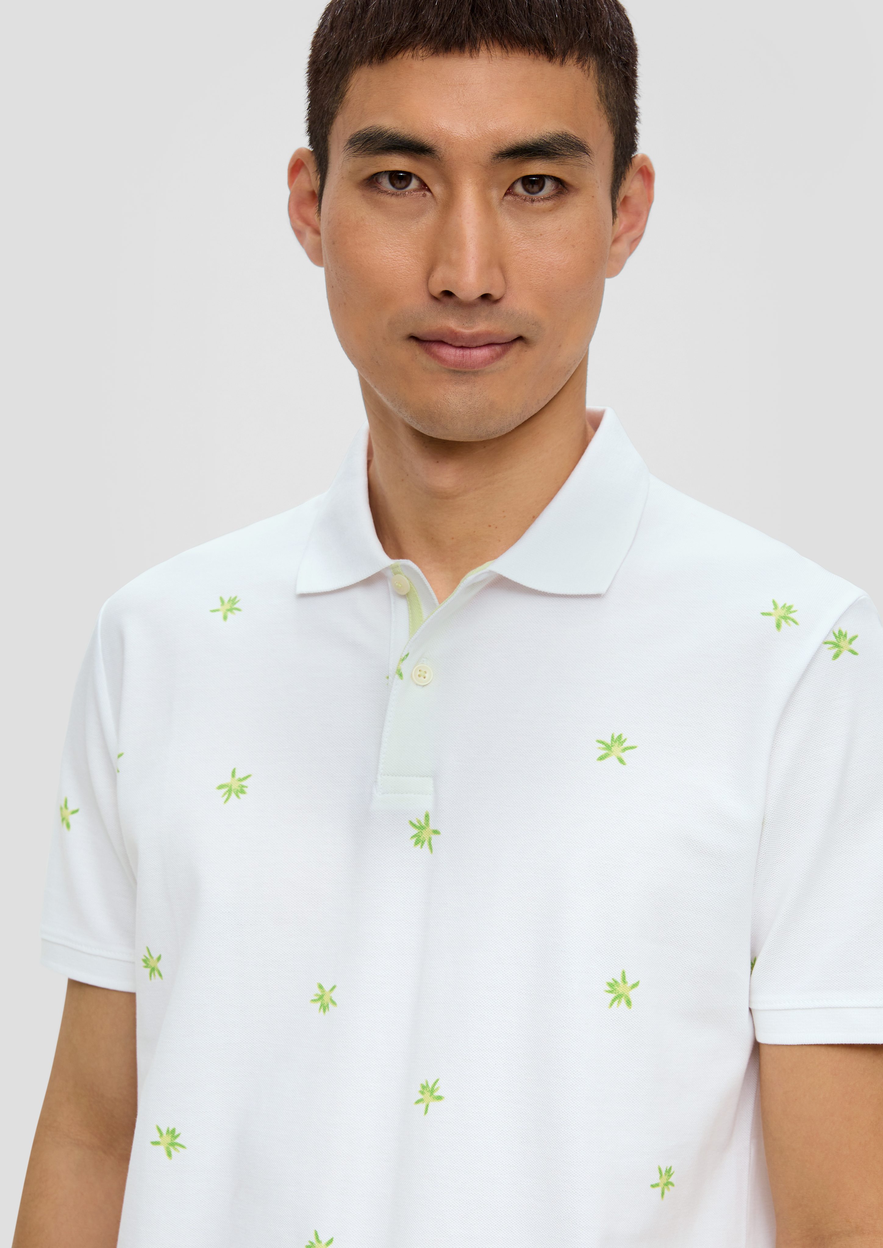s.Oliver Kurzarmshirt Poloshirt mit All-over-Print und günstig online kaufen