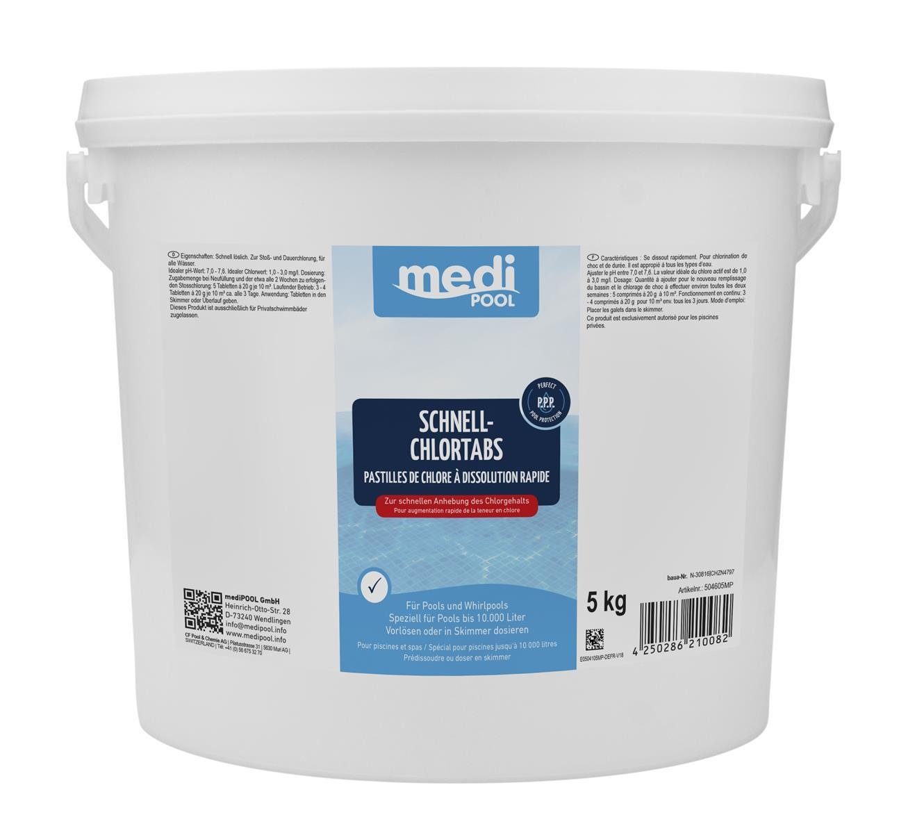 mediPOOL Poolpflege mediPOOL Schnell-ChlorTabs 2 x 5 kg, (Spar-Set)